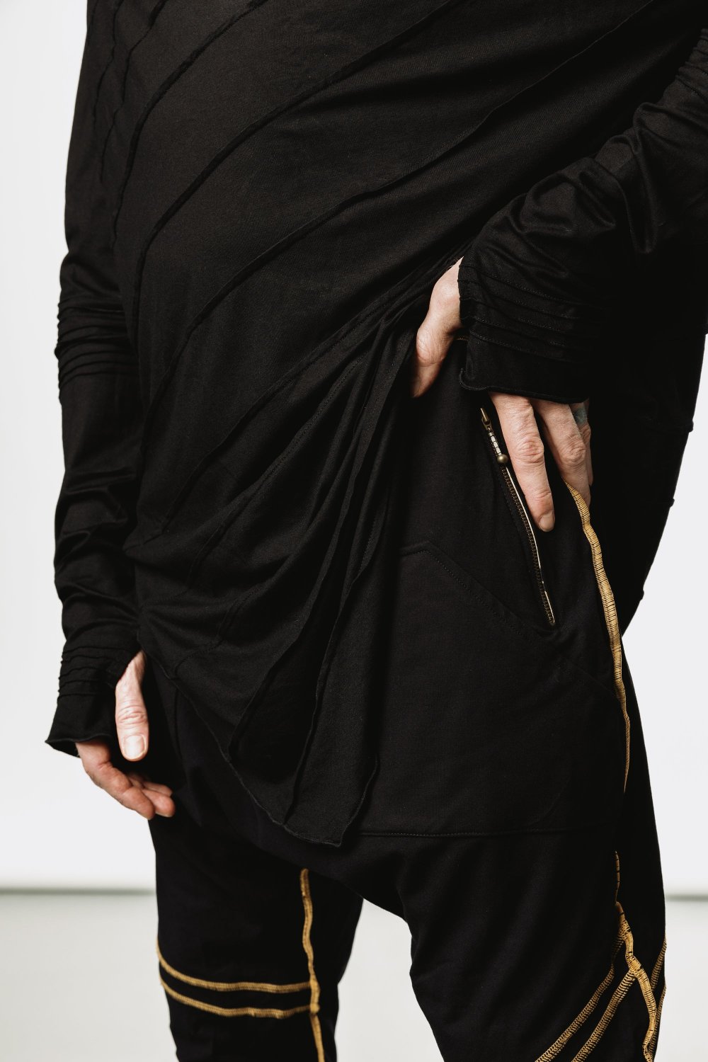 SAUDARA Pants - Baggy Slim Leg Bamboo Drop Crotch Joggers-Pants-VALO Design Clothing