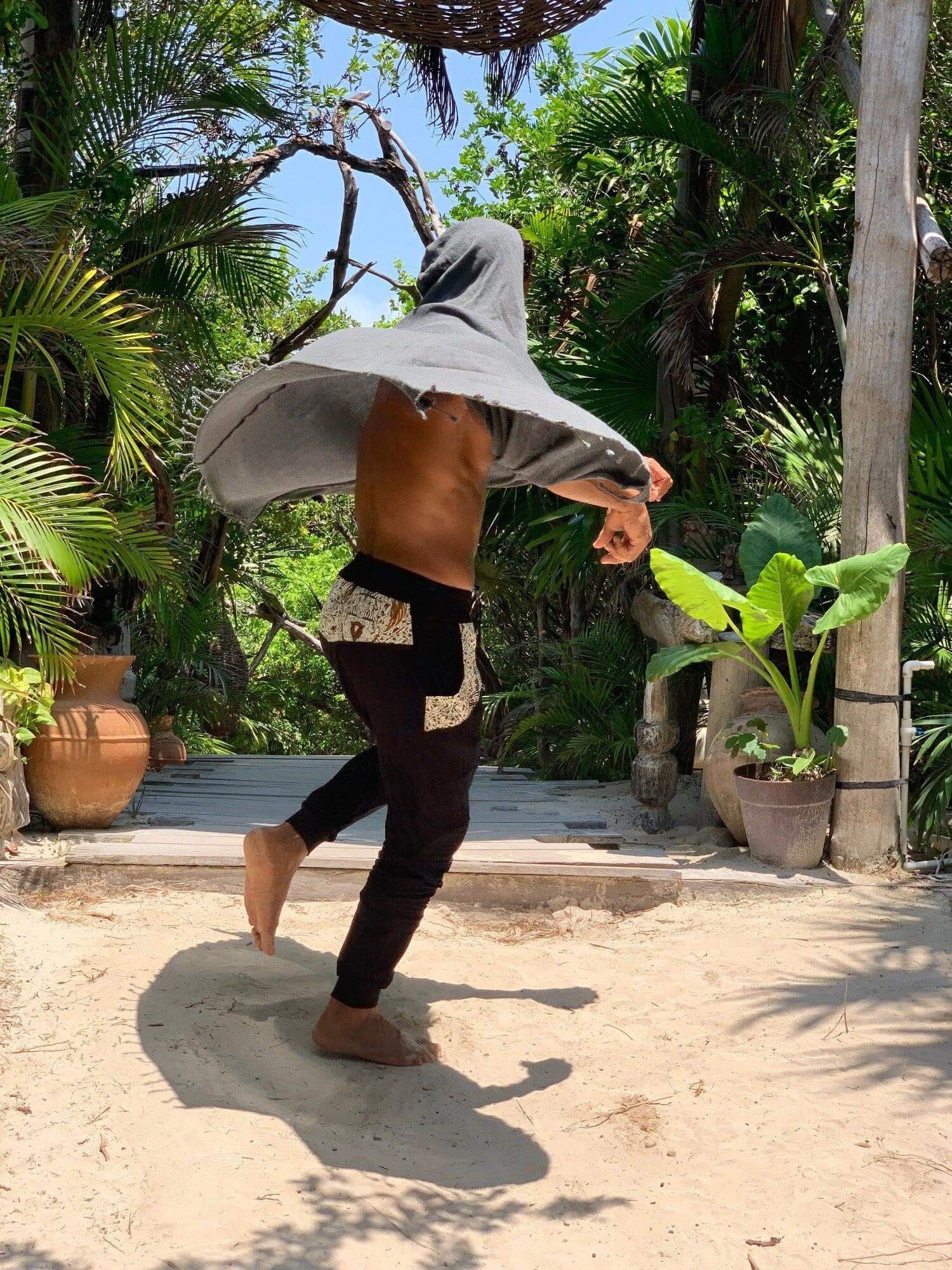 VALOdesigns Pants SHIVAJI - bamboo stretch slim leg drop crotch pants with unique details