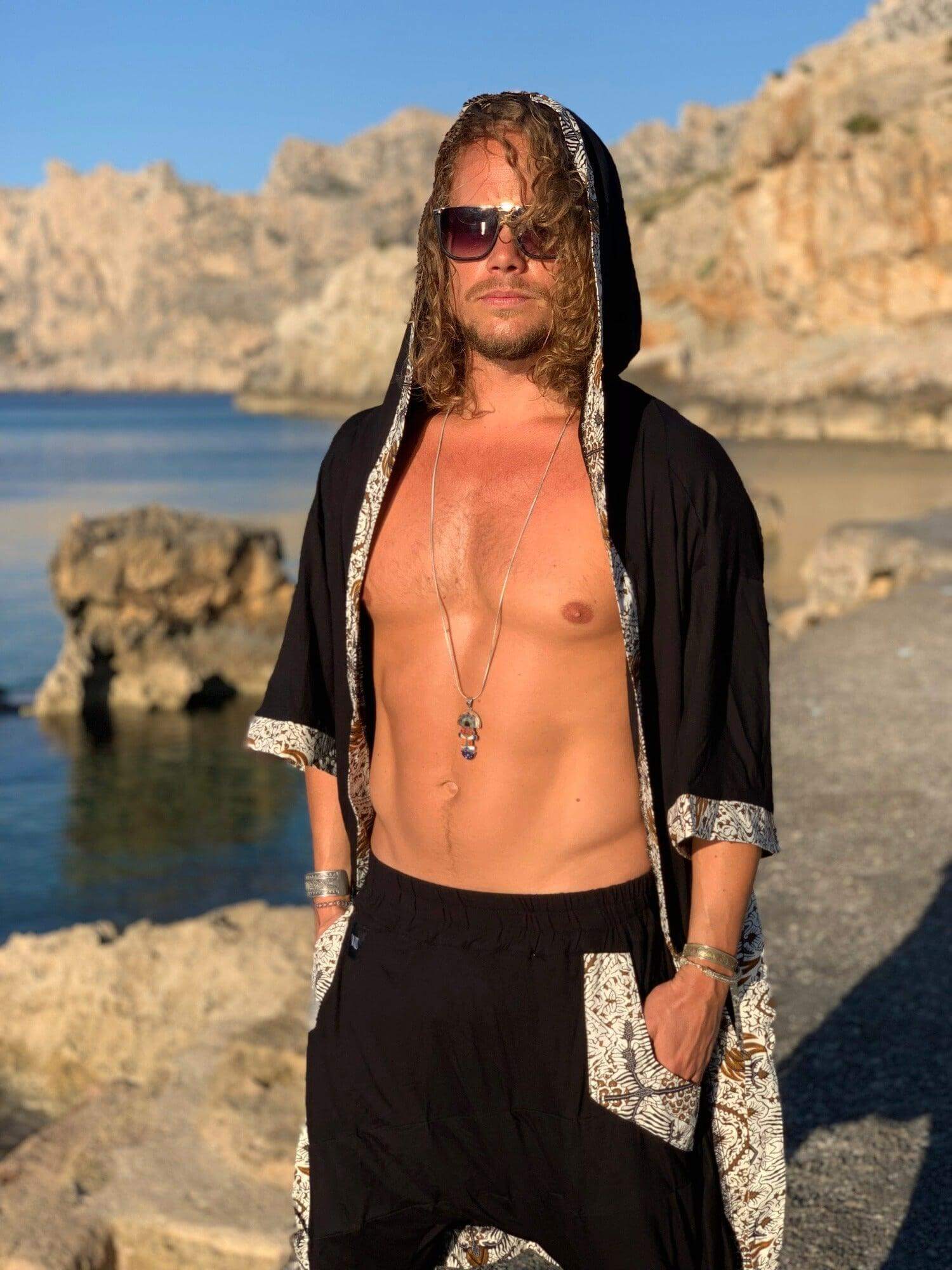 VALOdesigns Pants SHIVAJI - bamboo stretch slim leg drop crotch pants with unique details