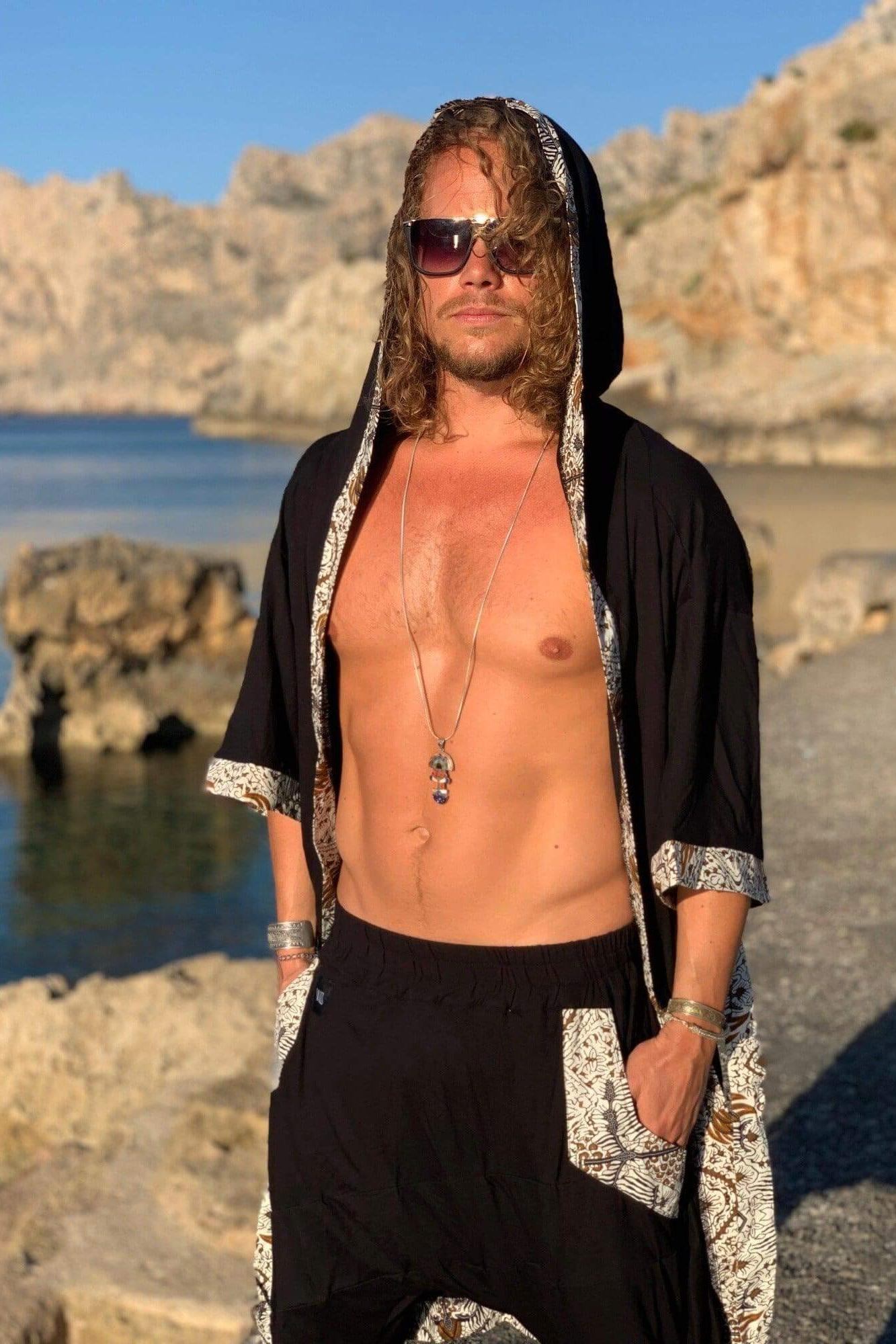 VALOdesigns Pants SHIVAJI - bamboo stretch slim leg drop crotch pants with unique details