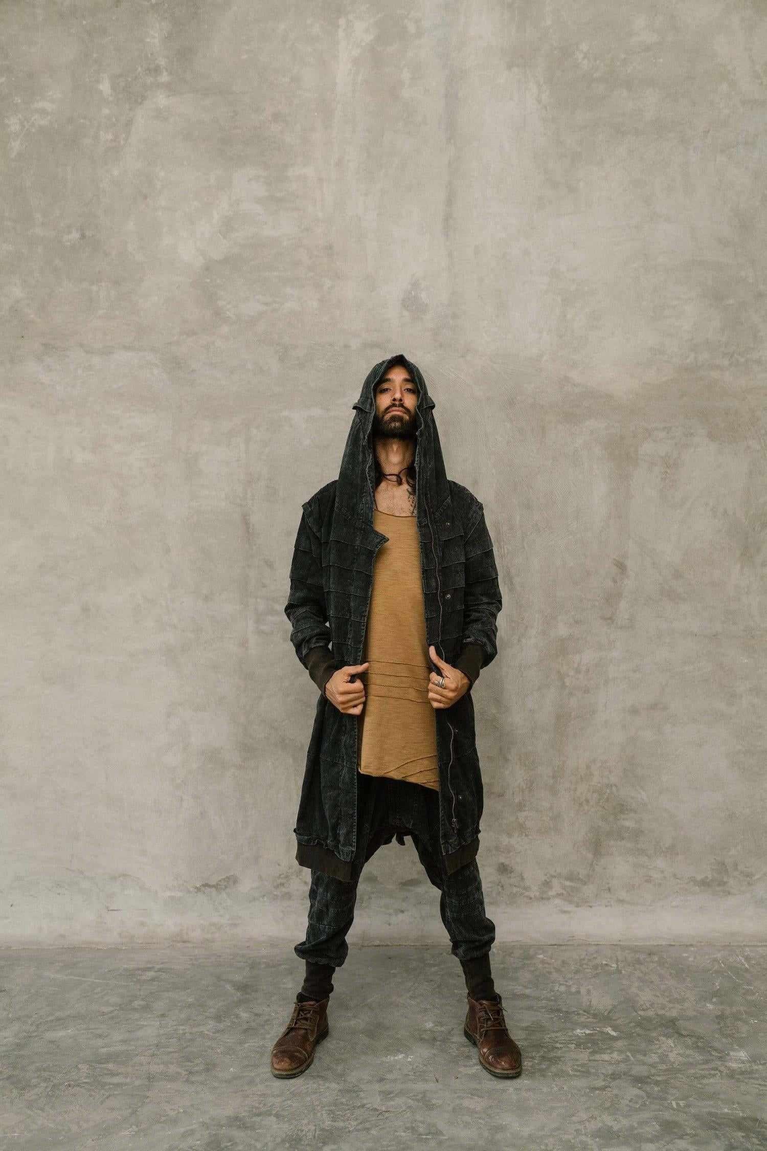 SISU Pants - Jogger style denim pants with two zipper pockets and drop crotch cut - VALO Design Clothing