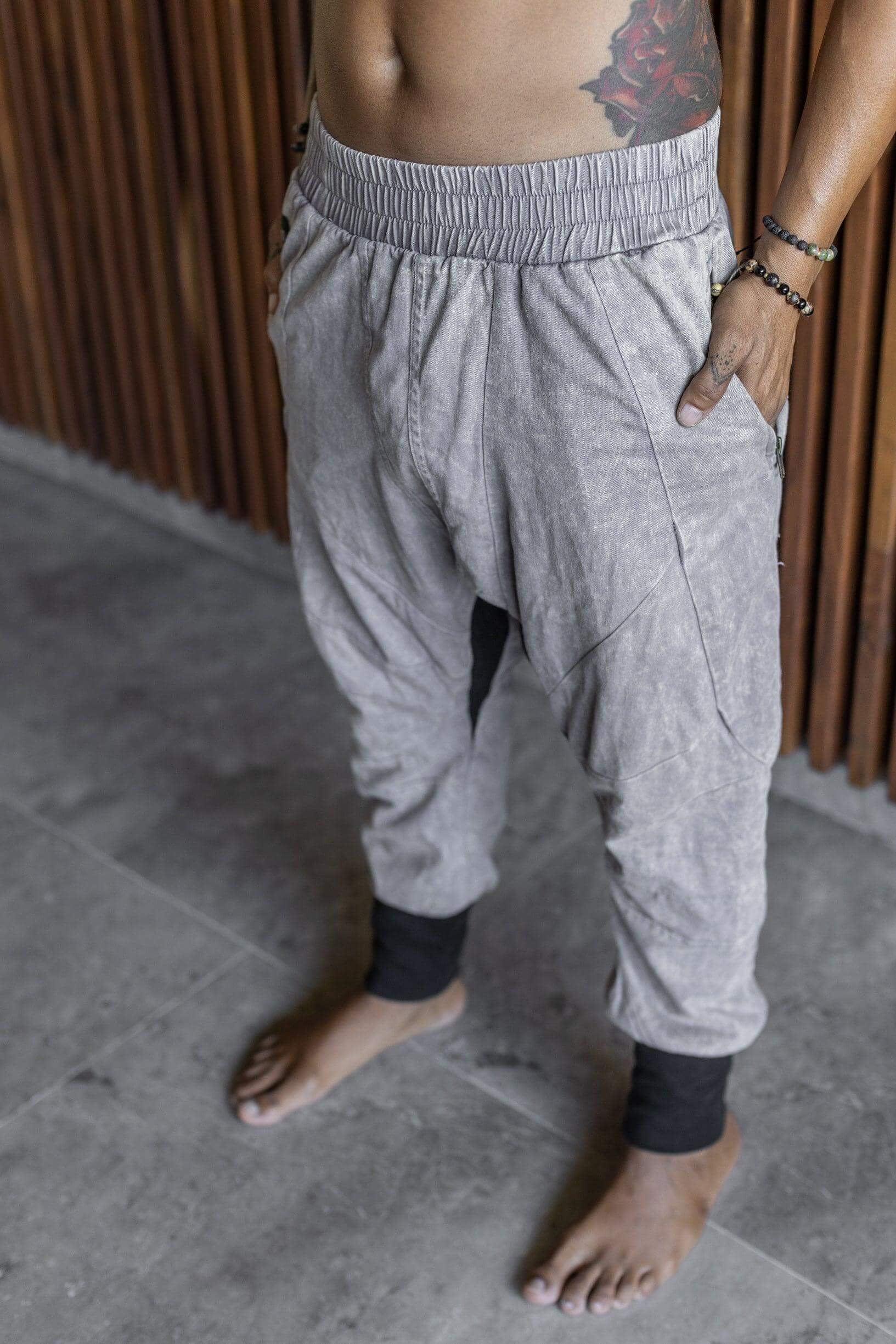 SISU Pants - Jogger style denim pants with two zipper pockets and drop crotch cut - VALO Design Clothing 