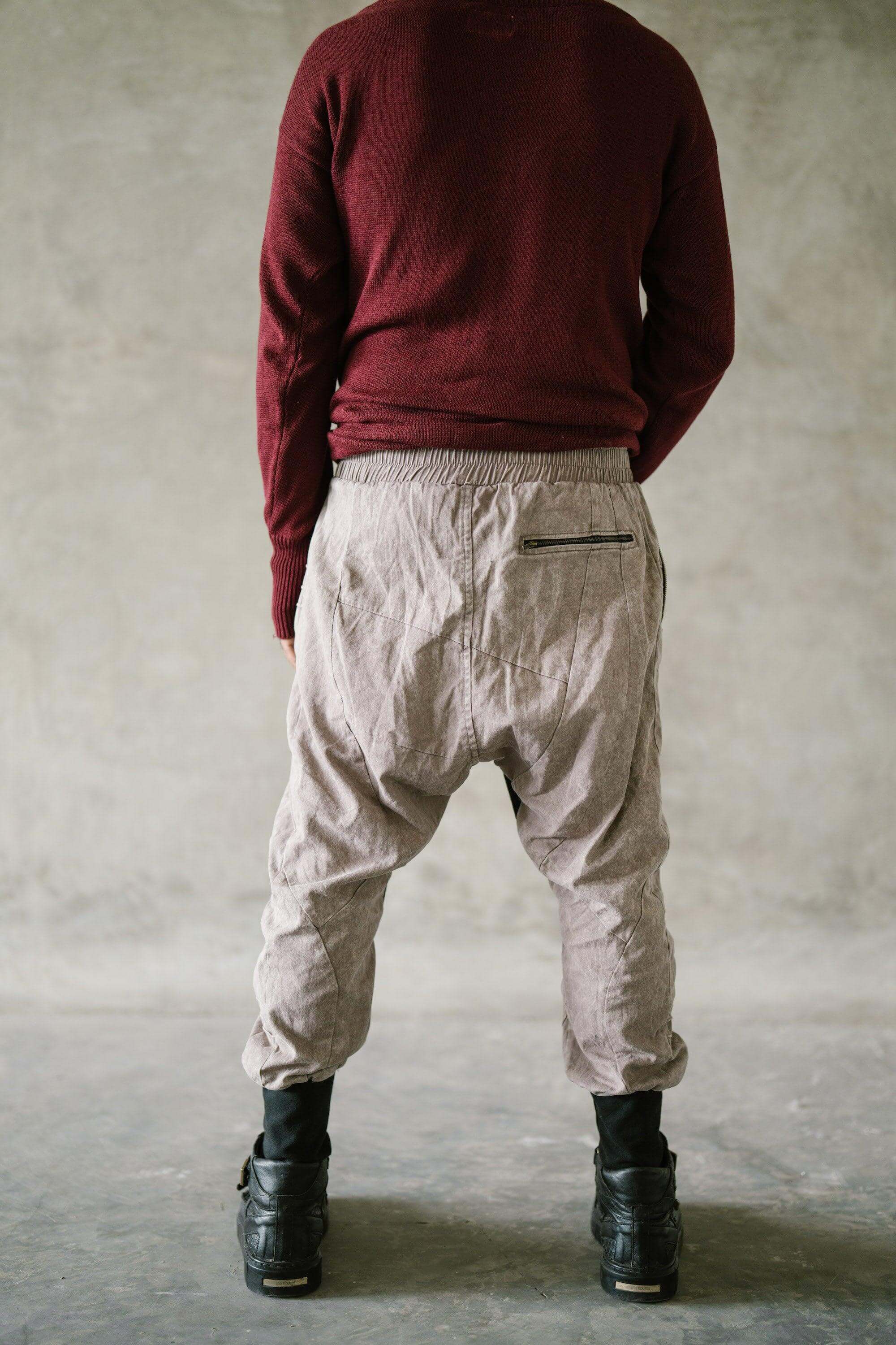 SISU Pants - Jogger style denim pants with two zipper pockets and drop crotch cut - VALO Design Clothing 