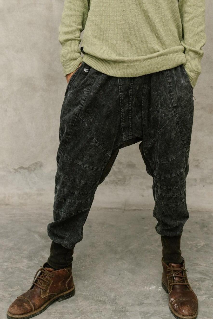 SISU Pants - Jogger style denim pants with two zipper pockets and drop crotch cut - VALO Design Clothing