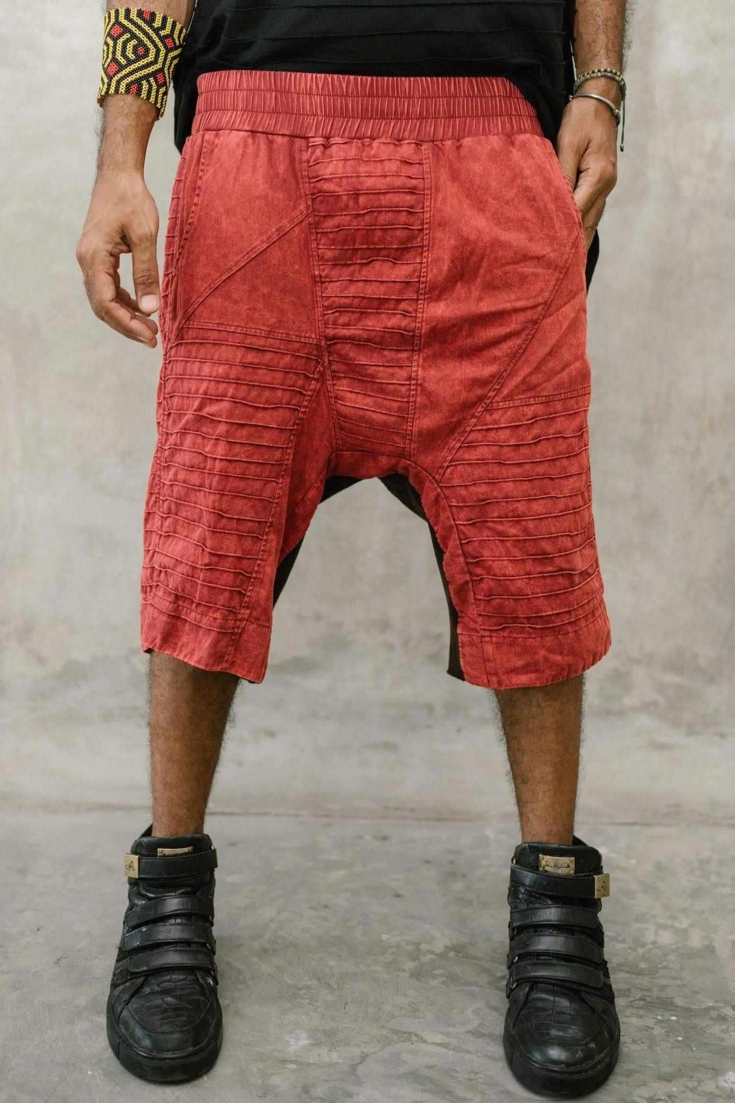 SISU Shorts - Drop crotch stonewashed cotton shorts with unique details - VALO Design Clothing