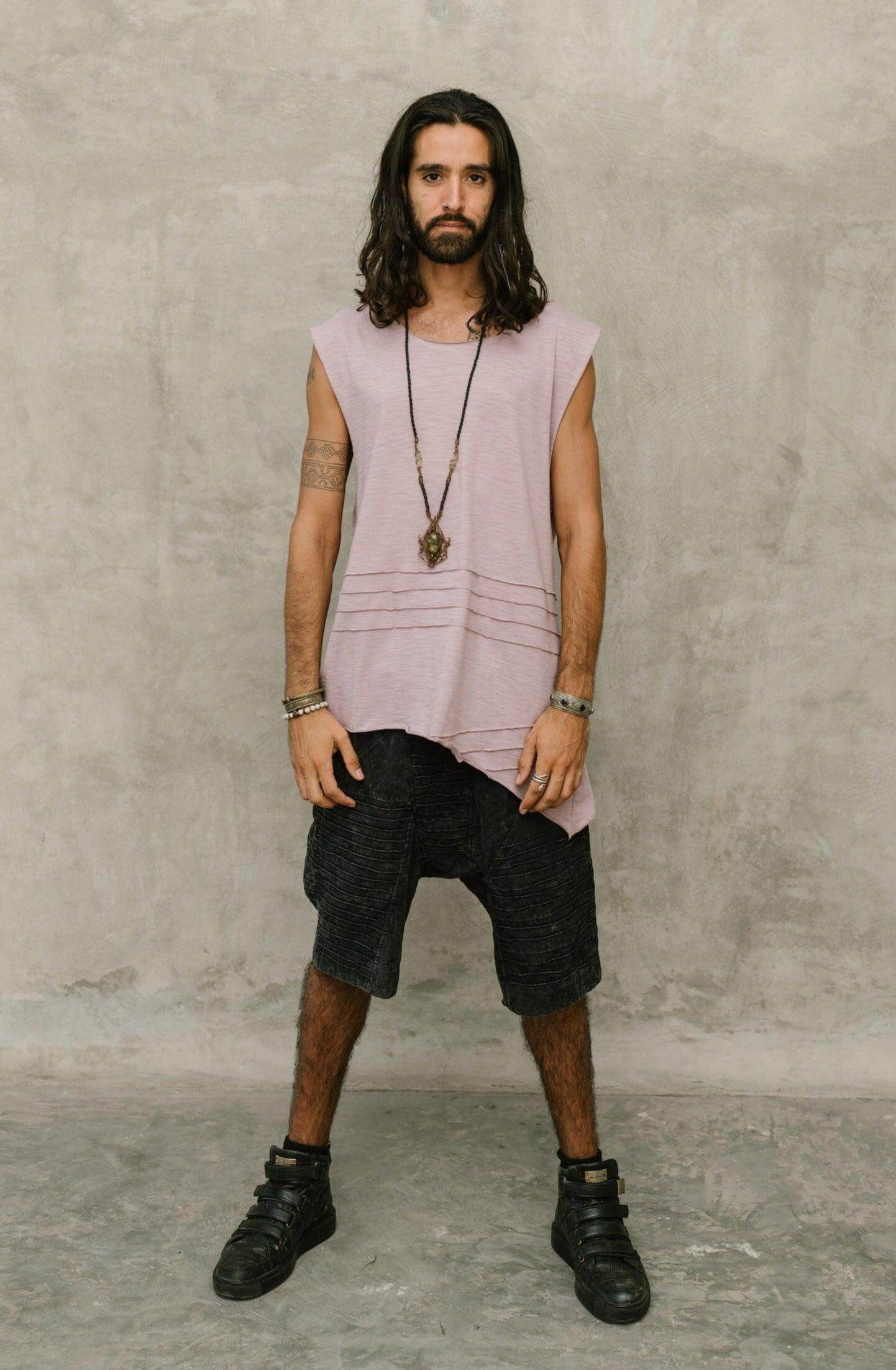 SISU Shorts - Drop crotch stonewashed cotton shorts with unique details - VALO Design Clothing