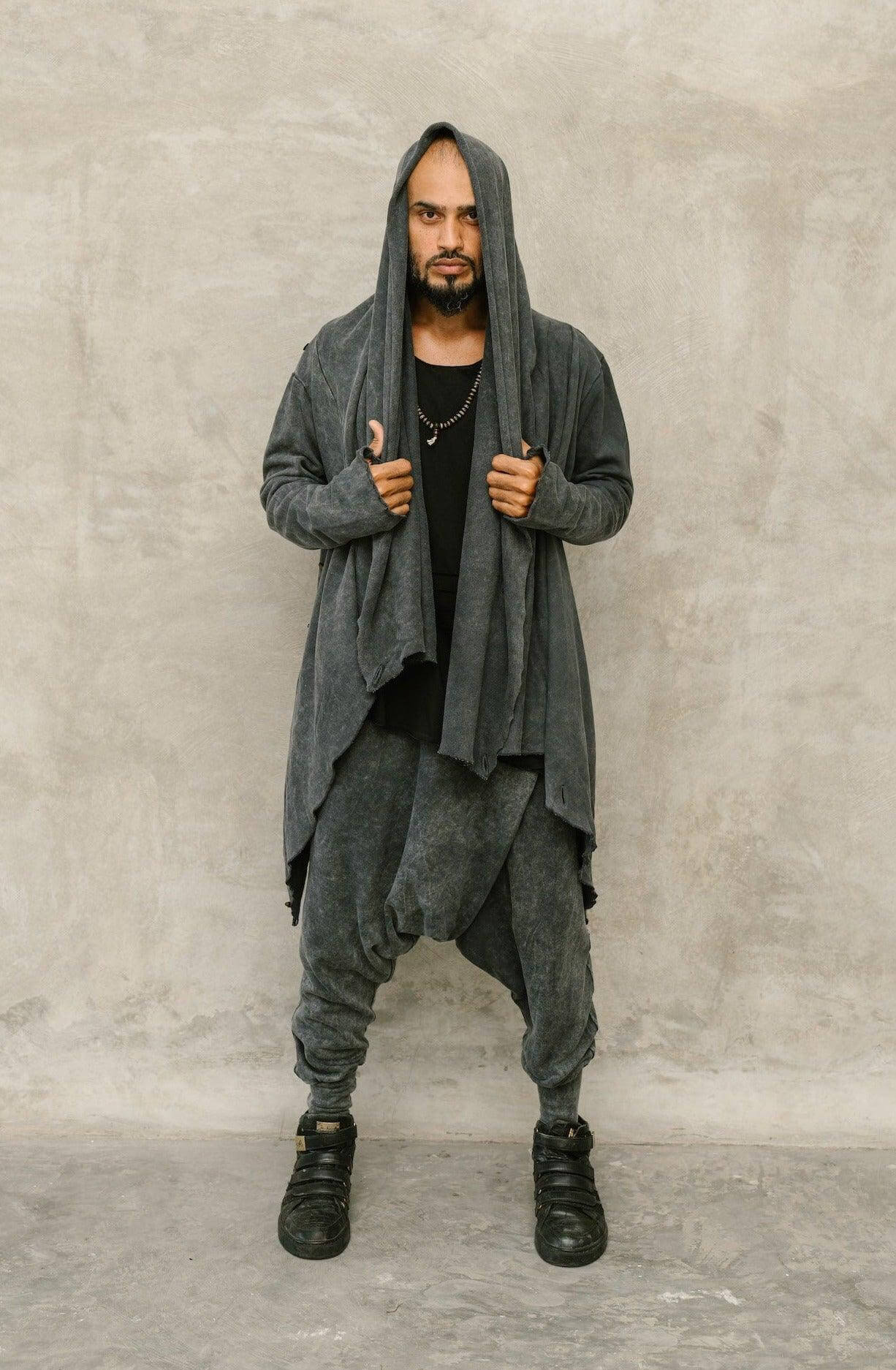 URBAN Ninja - BLACK Stonewash / Dark Grey Harem pants from high quality cotton - VALO Design Clothing 