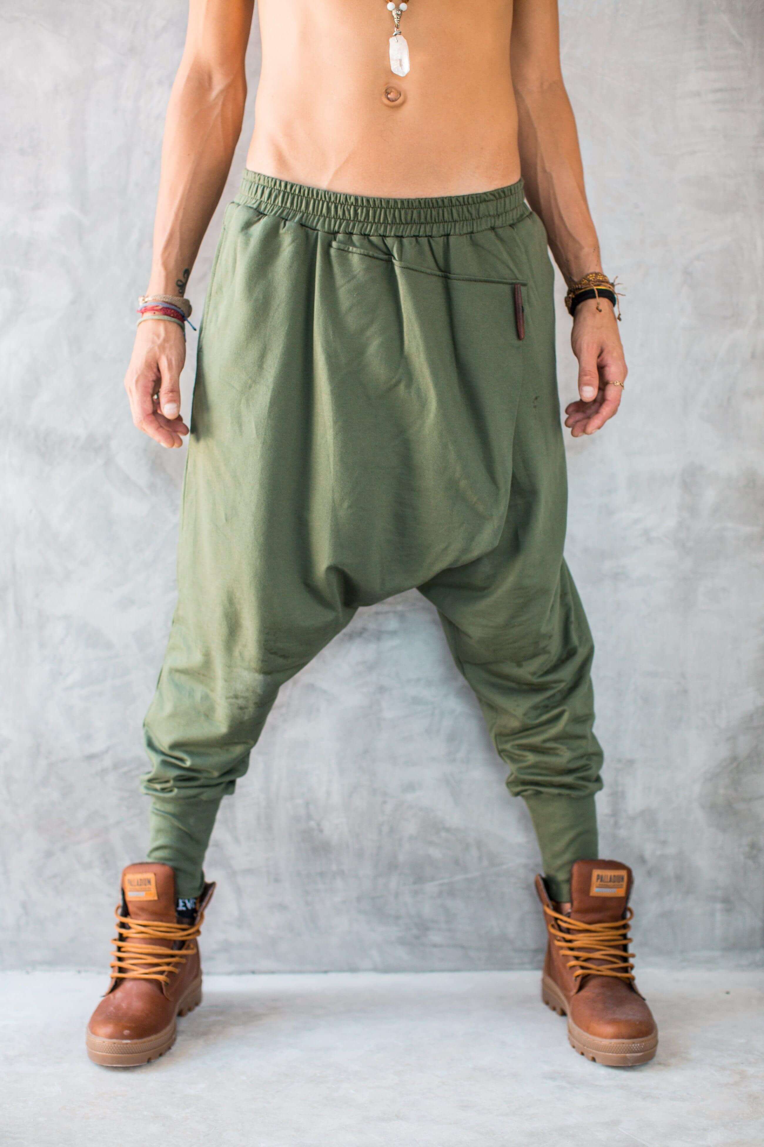 VALO Design Pants URBAN Ninja - Forest Green Harem pants from high quality cotton
