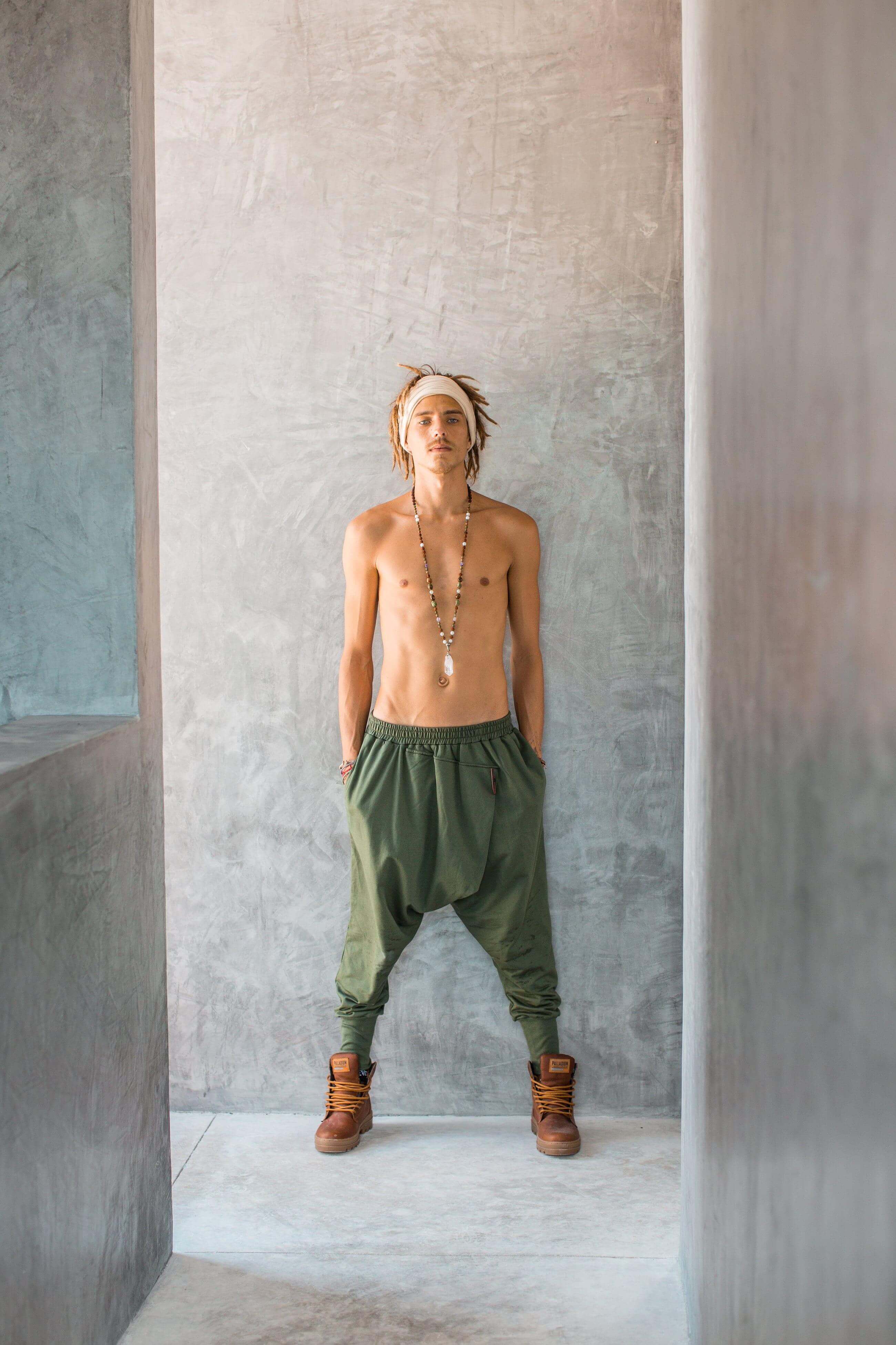 VALO Design Pants URBAN Ninja - Forest Green Harem pants from high quality cotton