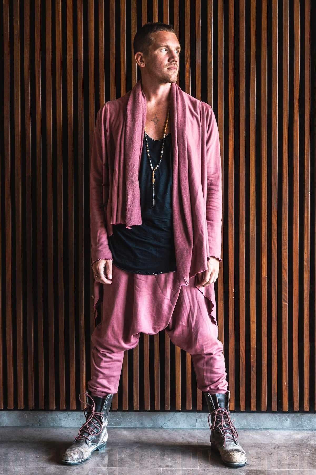 VALO Design Urban Ninja Pants - Elegant Red Rossore harem drop crotch trousers from very high quality 100% cotton