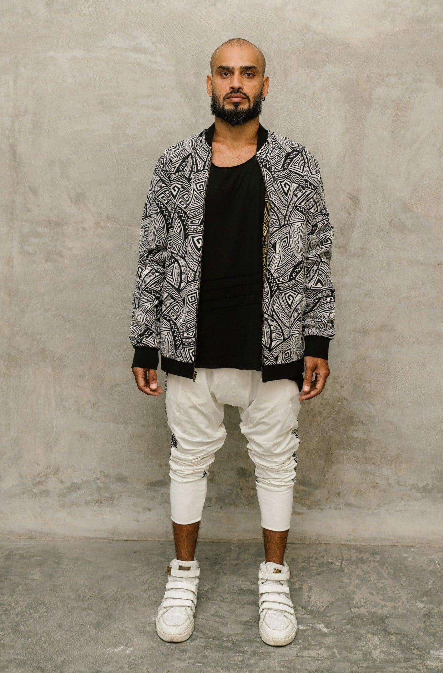 VALO BOMBER - Reversible multicolor cotton bomber zipper jacket with unique print - VALO Design Clothing