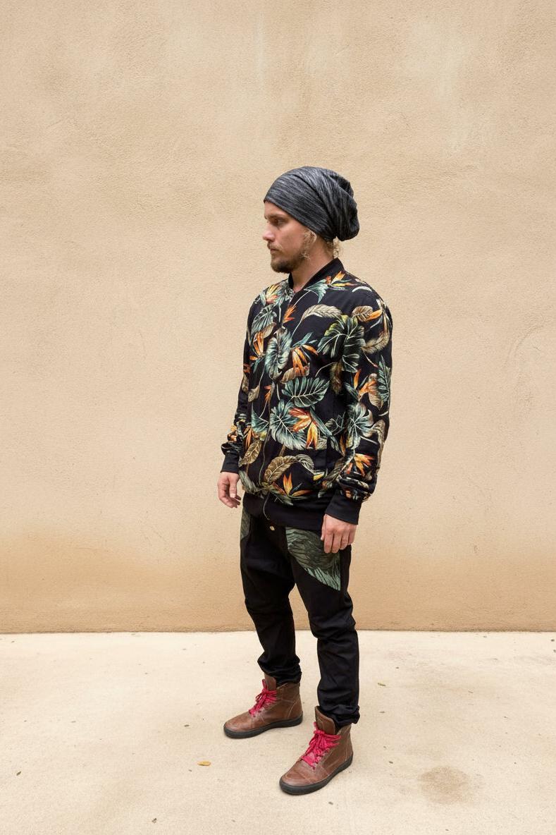 VALOdesigns Jackets VALO BOMBER - Reversible multicolor cotton bomber zipper jacket with unique print