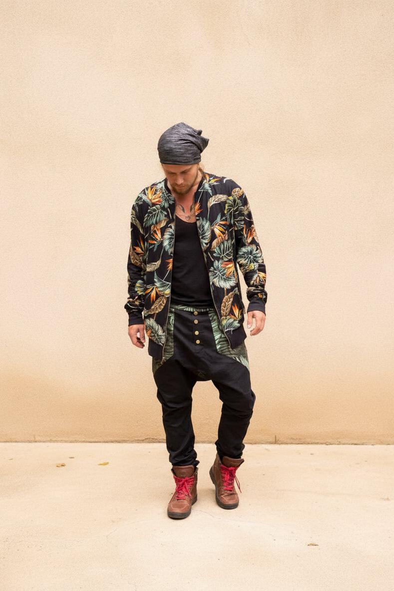 VALOdesigns Jackets VALO BOMBER - Reversible multicolor cotton bomber zipper jacket with unique print