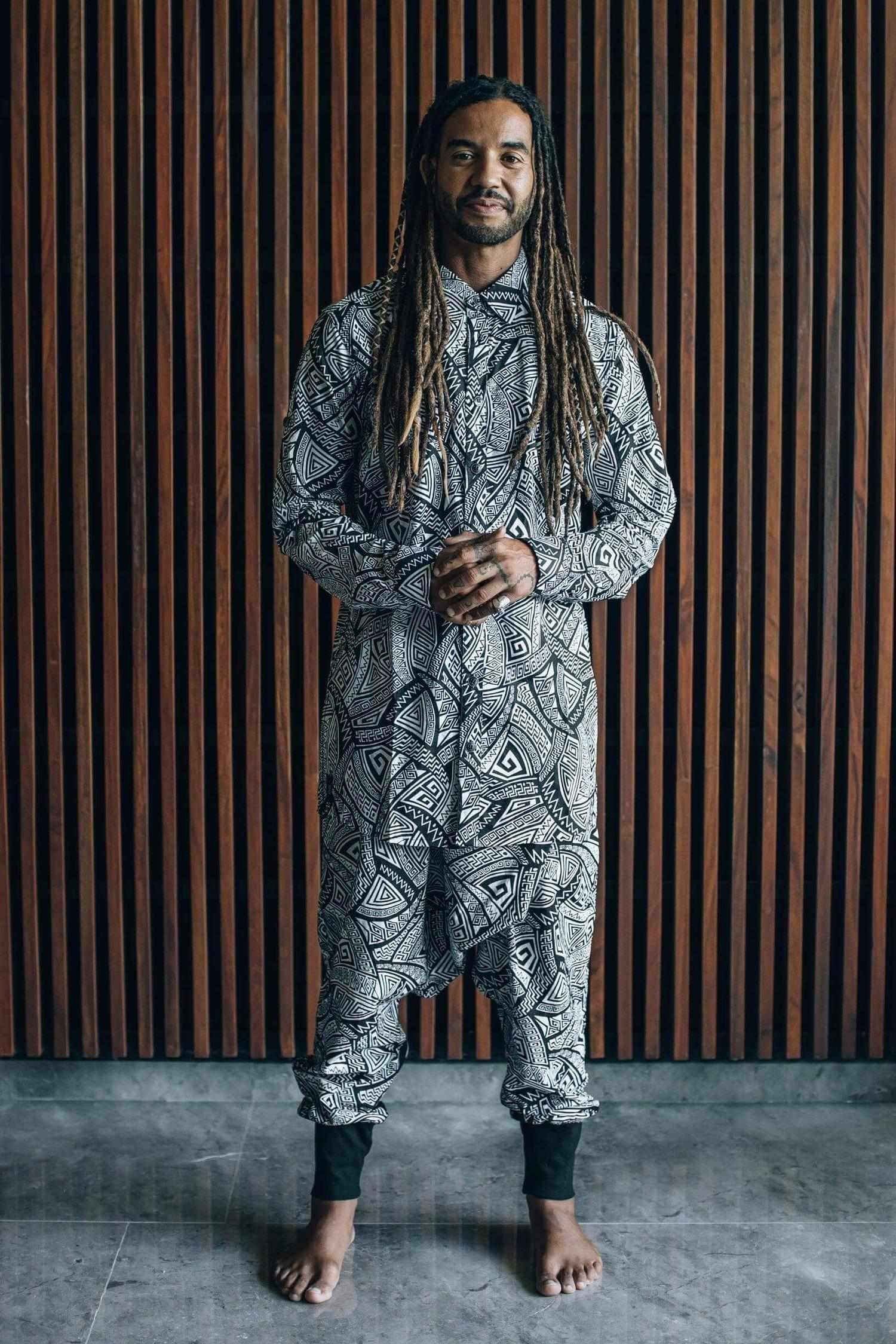 VALO Design VALO SPIRIT NINJA Black & White Tribal - Comfortable & stylish cotton print harem pants