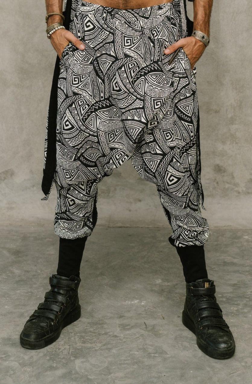VALO Design VALO SPIRIT NINJA Black & White Tribal - Comfortable & stylish cotton print harem pants