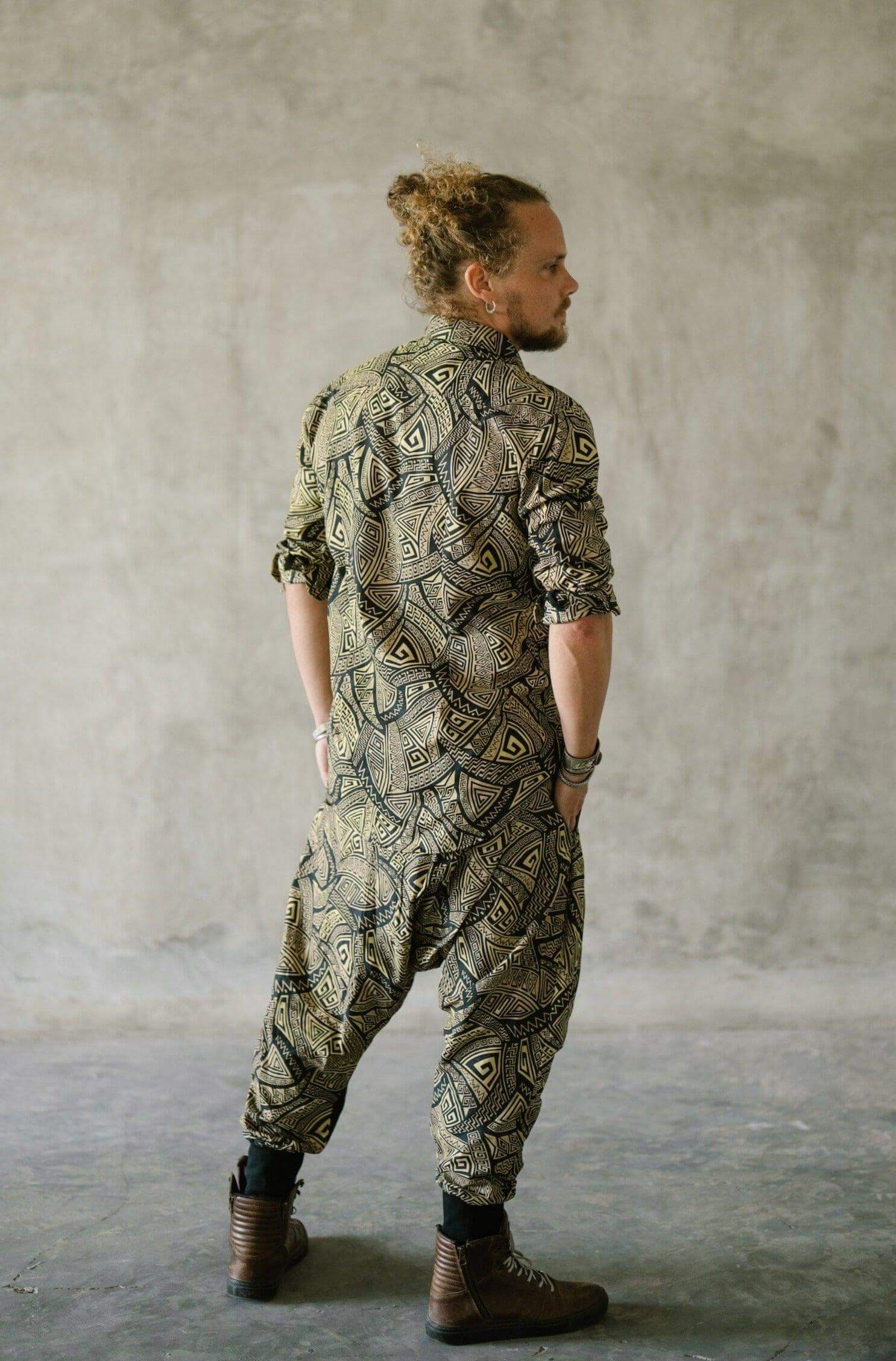 VALO Design VALO SPIRIT NINJA Gold & Black Tribal - Comfortable & stylish cotton print harem pants