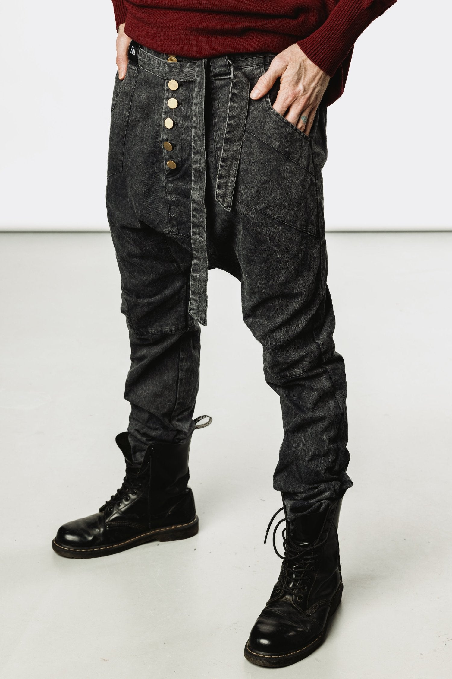 UNI Pants Stonewashed - Boho Chic Drop Crotch Pants