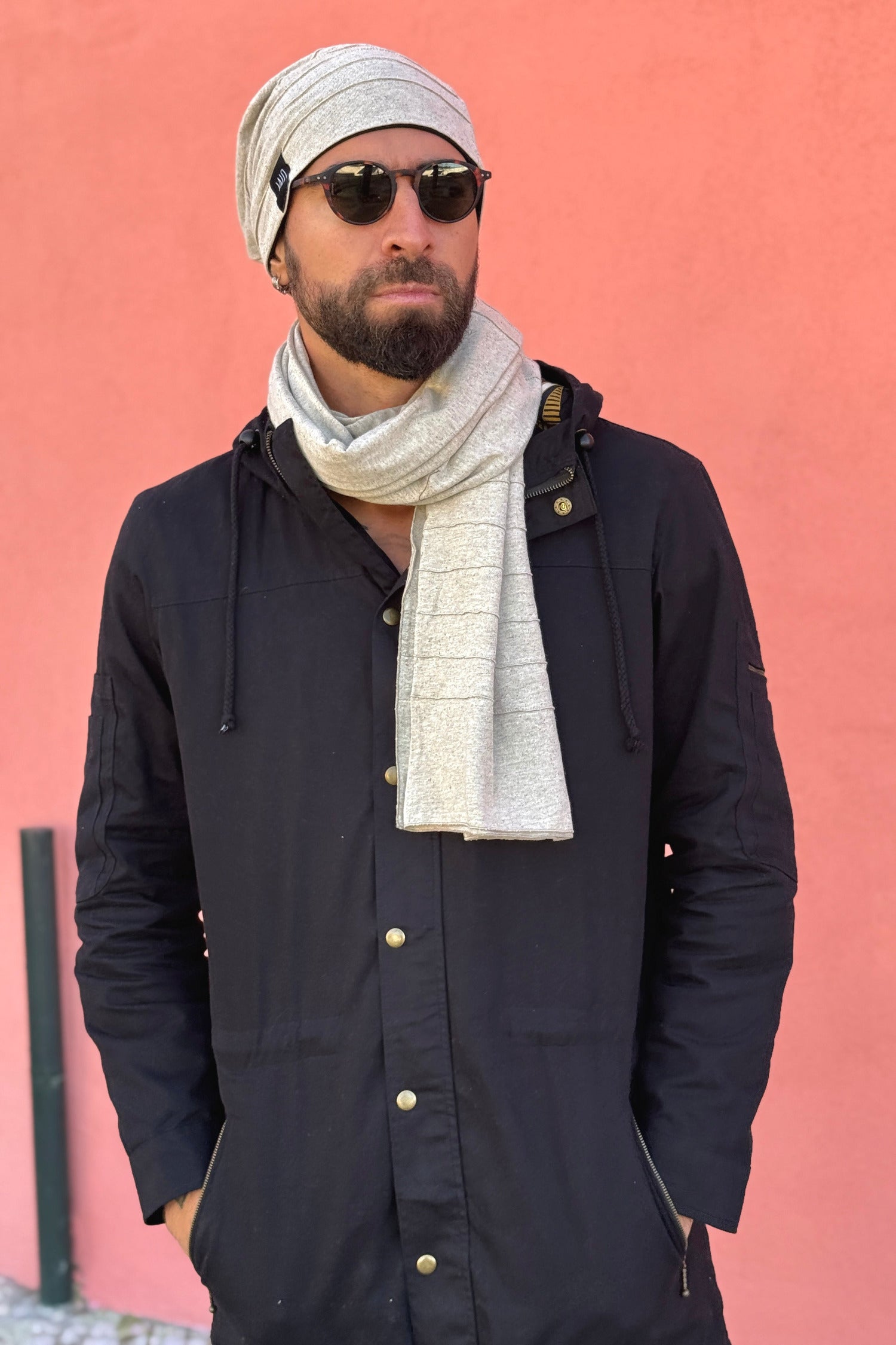 VALO Design Jackets LUONTO - Medium-Long 100% cotton jacket with impressive VALO print art by artist Timo Nummela on the interior layer