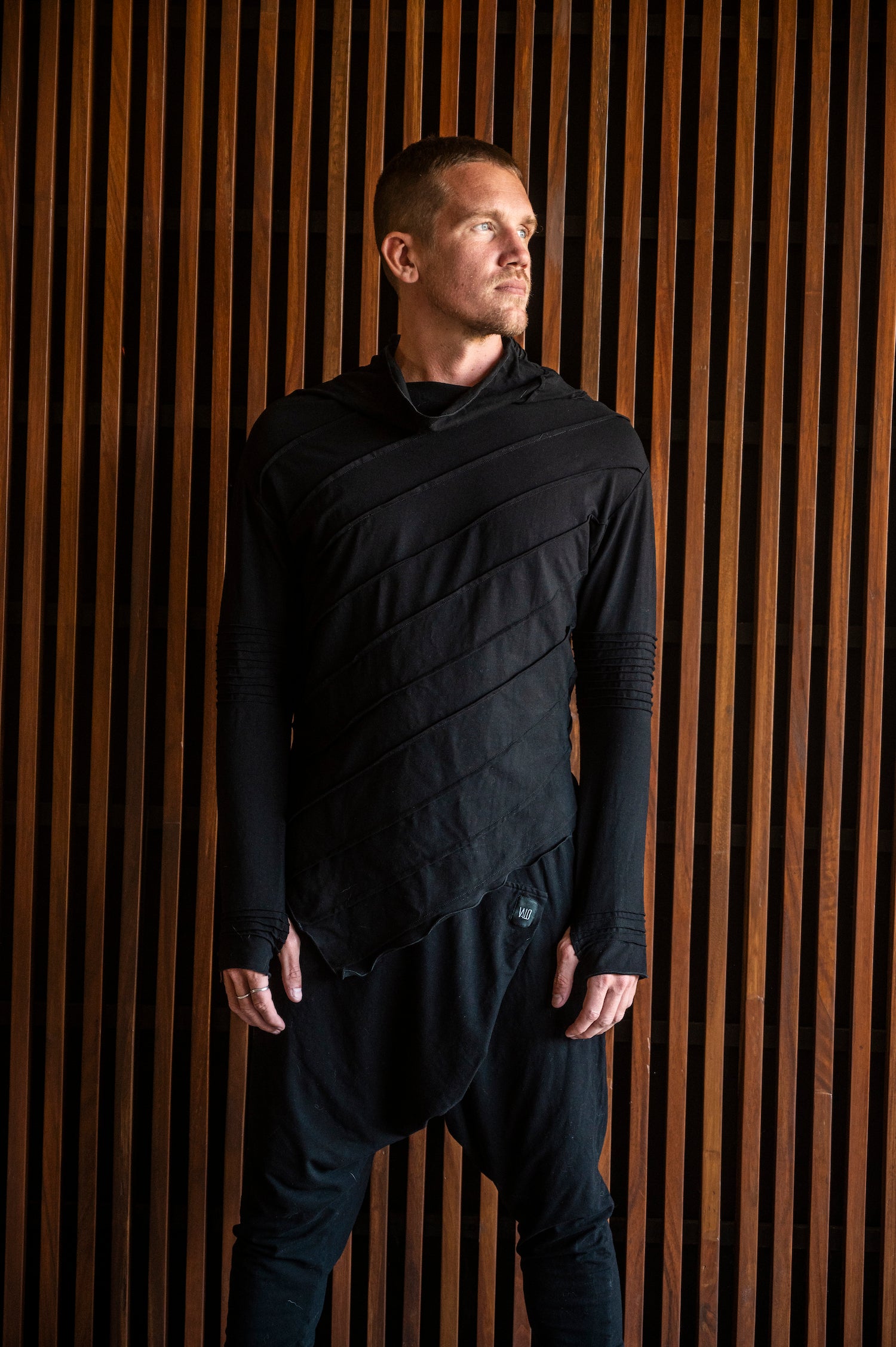 KUNDALINI - Long-sleeve Oversized Asymmetric Bamboo Stretch Shirt
