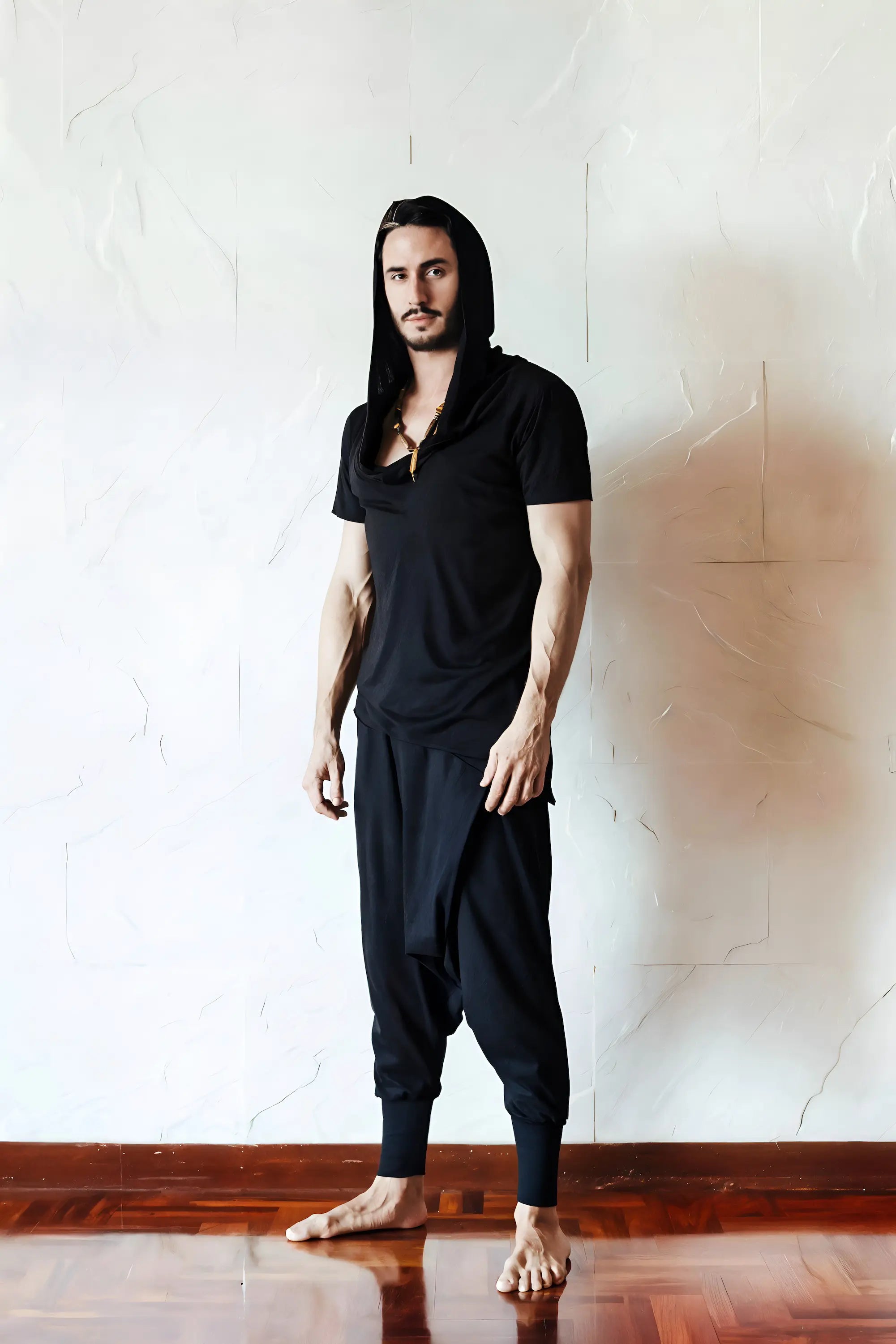 VALO Design Pants NINJA - Made from high quality Organic Cotton. Perfect, unisex drop crotch harem pants for any occasion - home lounging, yoga class, or active lifestyle.