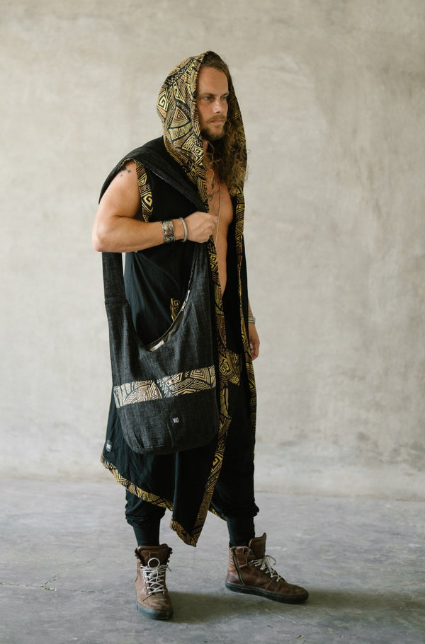 TAIKA WARRIOR - Hooded Jedi & shamanic style Burning Man cloak cape
