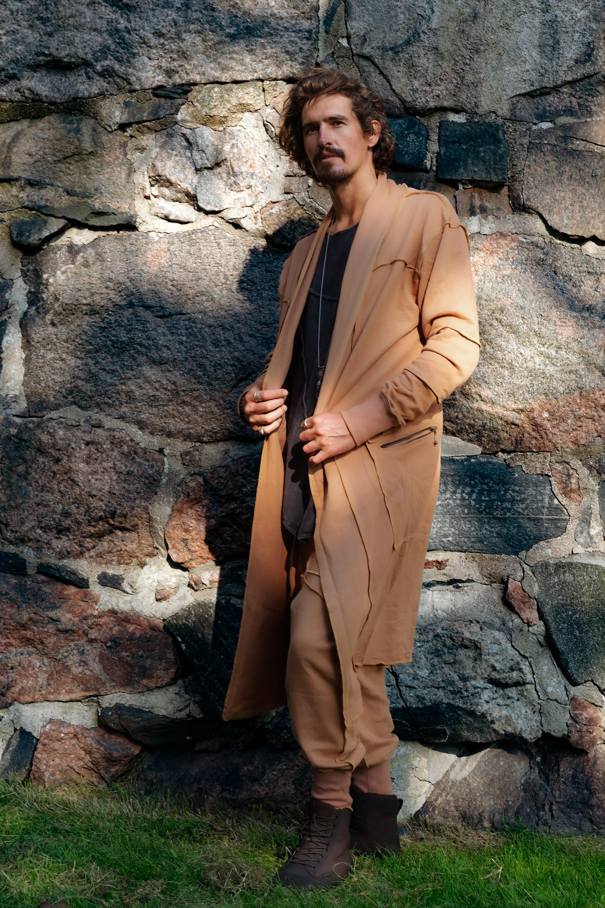 NORTHENER Cardigan - Long-sleeve Cotton Kimono Cape Cloak