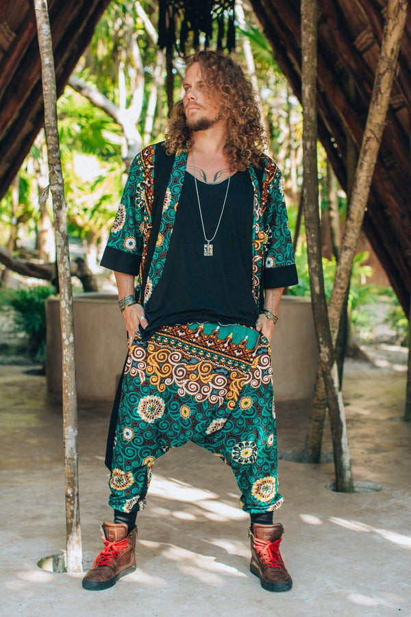 VALOdesigns Pants BALI SPIRIT NINJA Green Batik - Comfortable & stylish cotton print harem pants