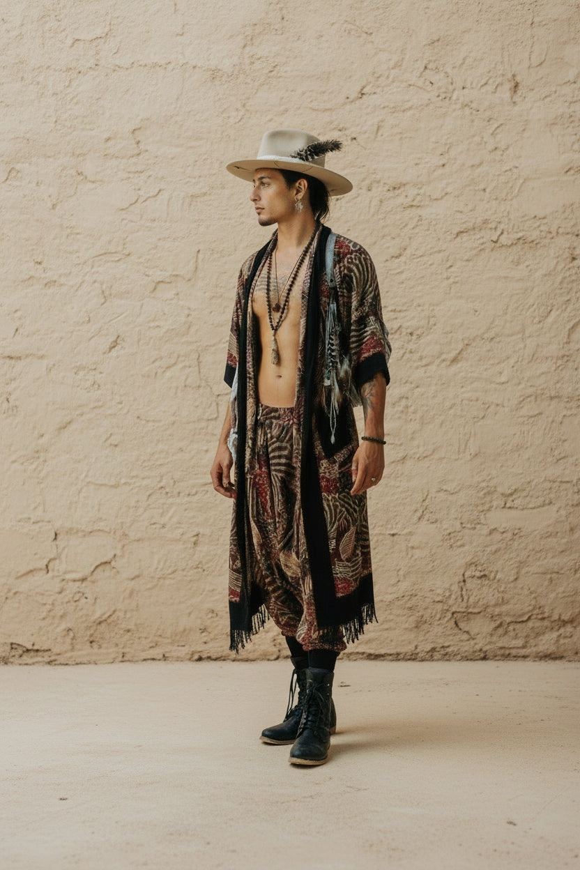 VALO Design Pants BALI SPIRIT NINJA Feather Pattern - Comfortable & stylish print harem pants