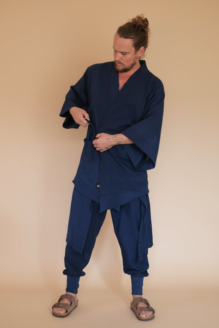 BUSHI Kimono - Japanese Inspired Linen Haori Robe Vest