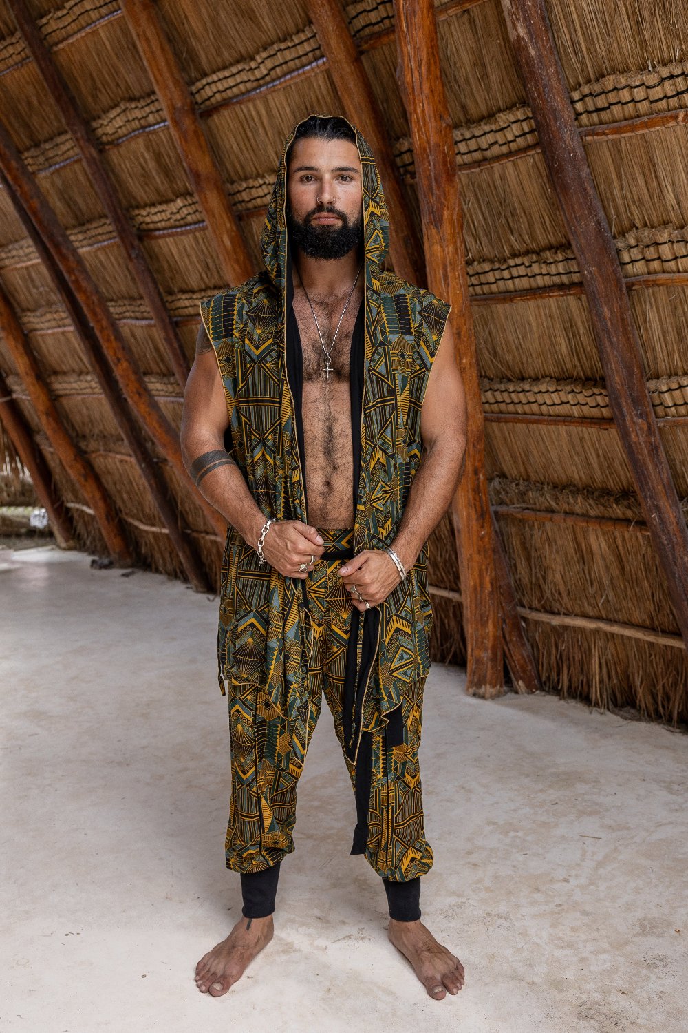 Hanzo Outfit - Blue Gold Prism Vest and Pants-Outfit-VALO Design Clothing