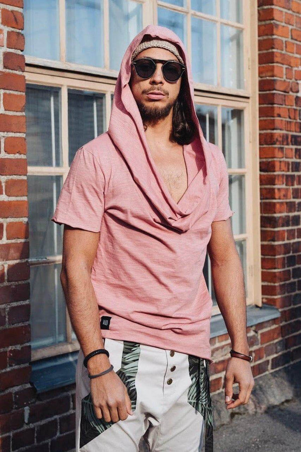 VALOdesigns Shirts Salmon Pink / S HOODED TEE - Soft and stylish hooded t-shirt with unique cut