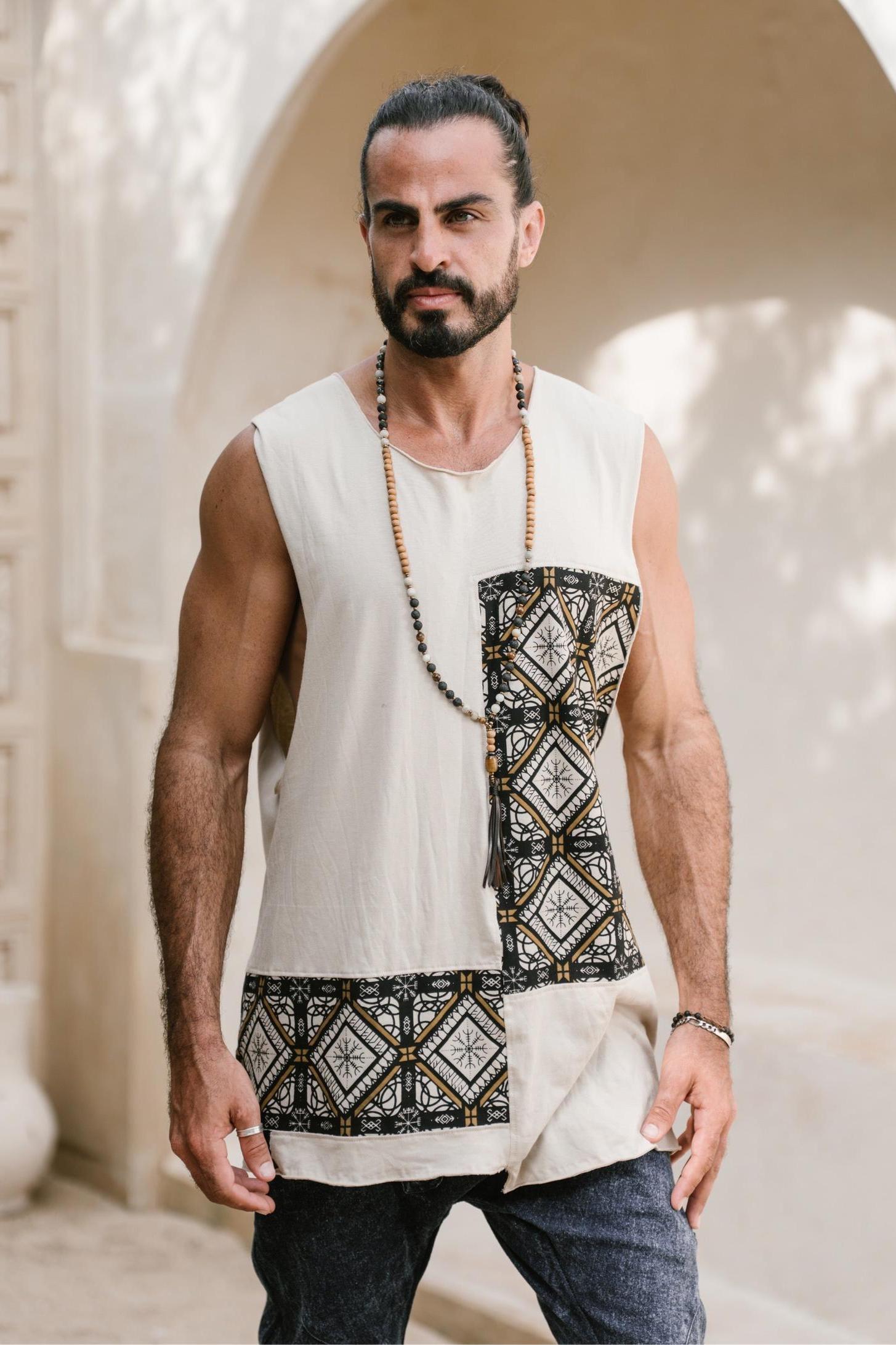 ILMA - Print Art Cotton Tank Top-Shirts-VALO Design Clothing