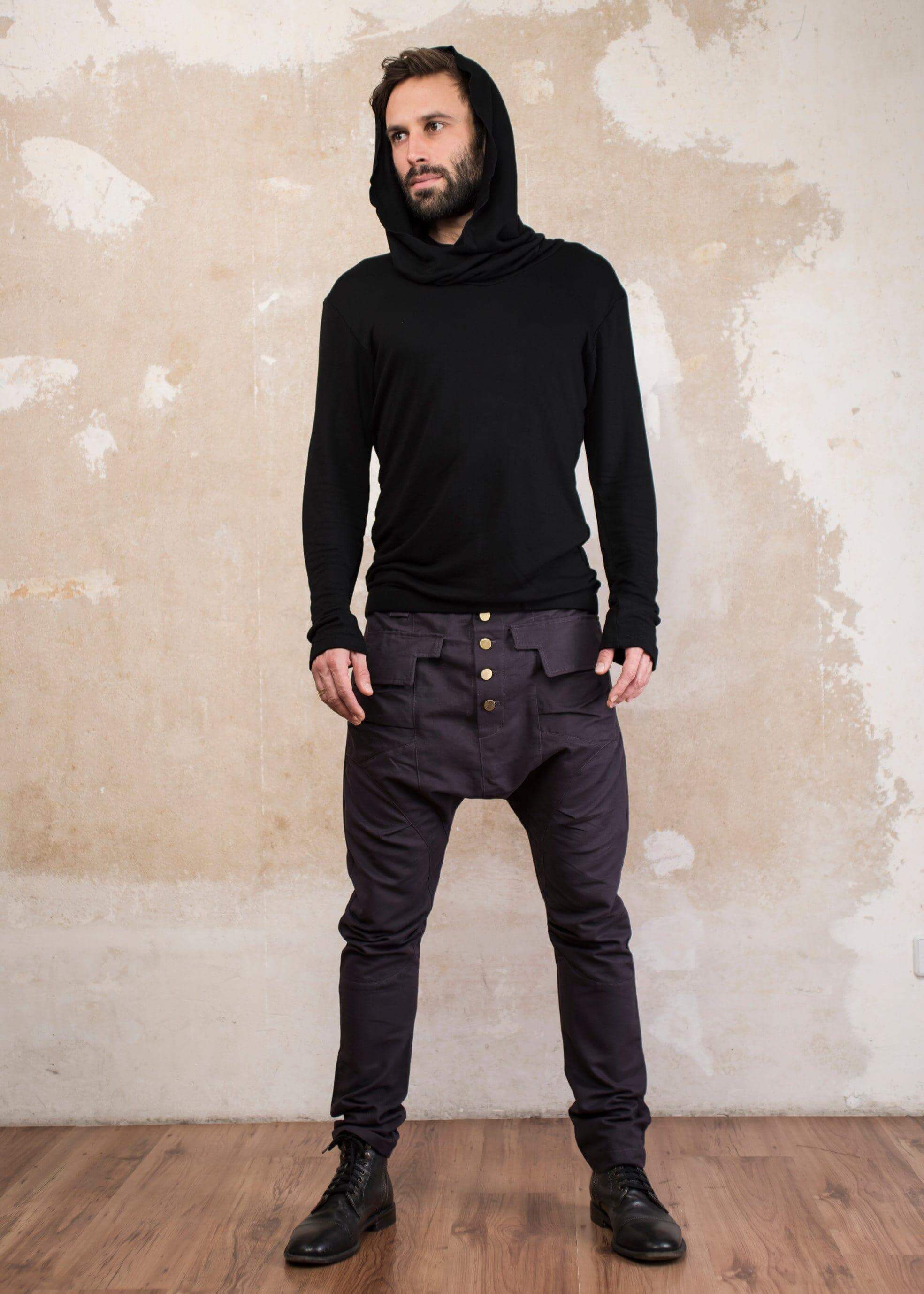 VALOdesigns Hoodies ILTA BLACK - Cowl neck bamboo hoodie