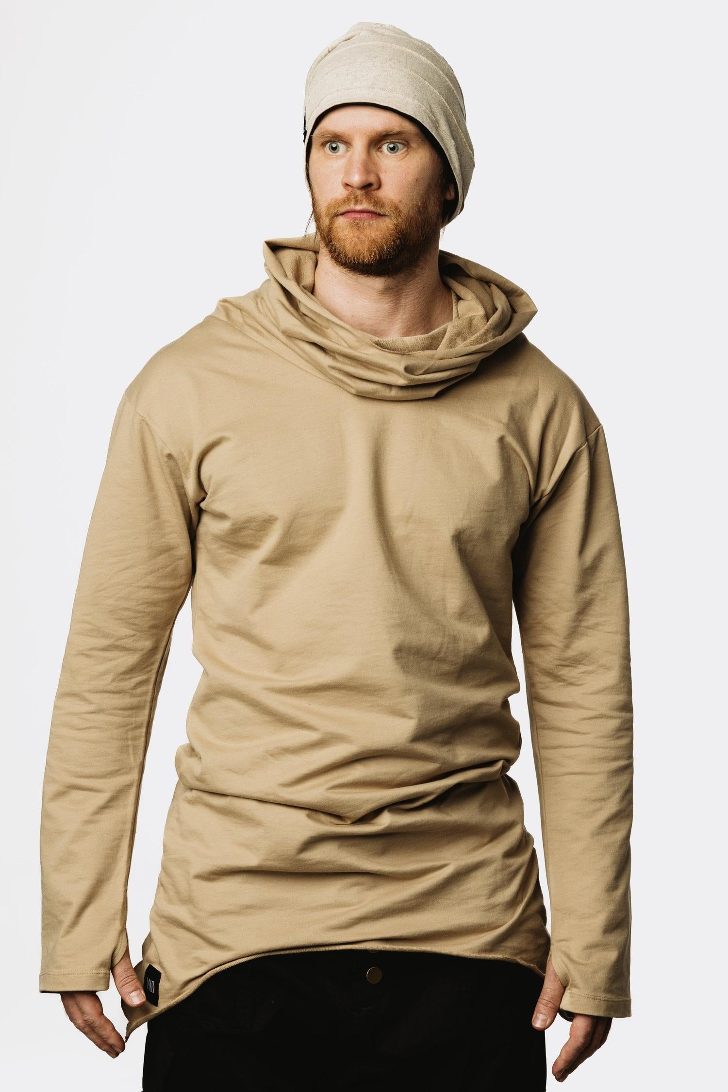 VALO Design Clothing Hoodies ILTA - An oversized assassin style hoodie with asymmetric cut, making the hoodie longer from both sides