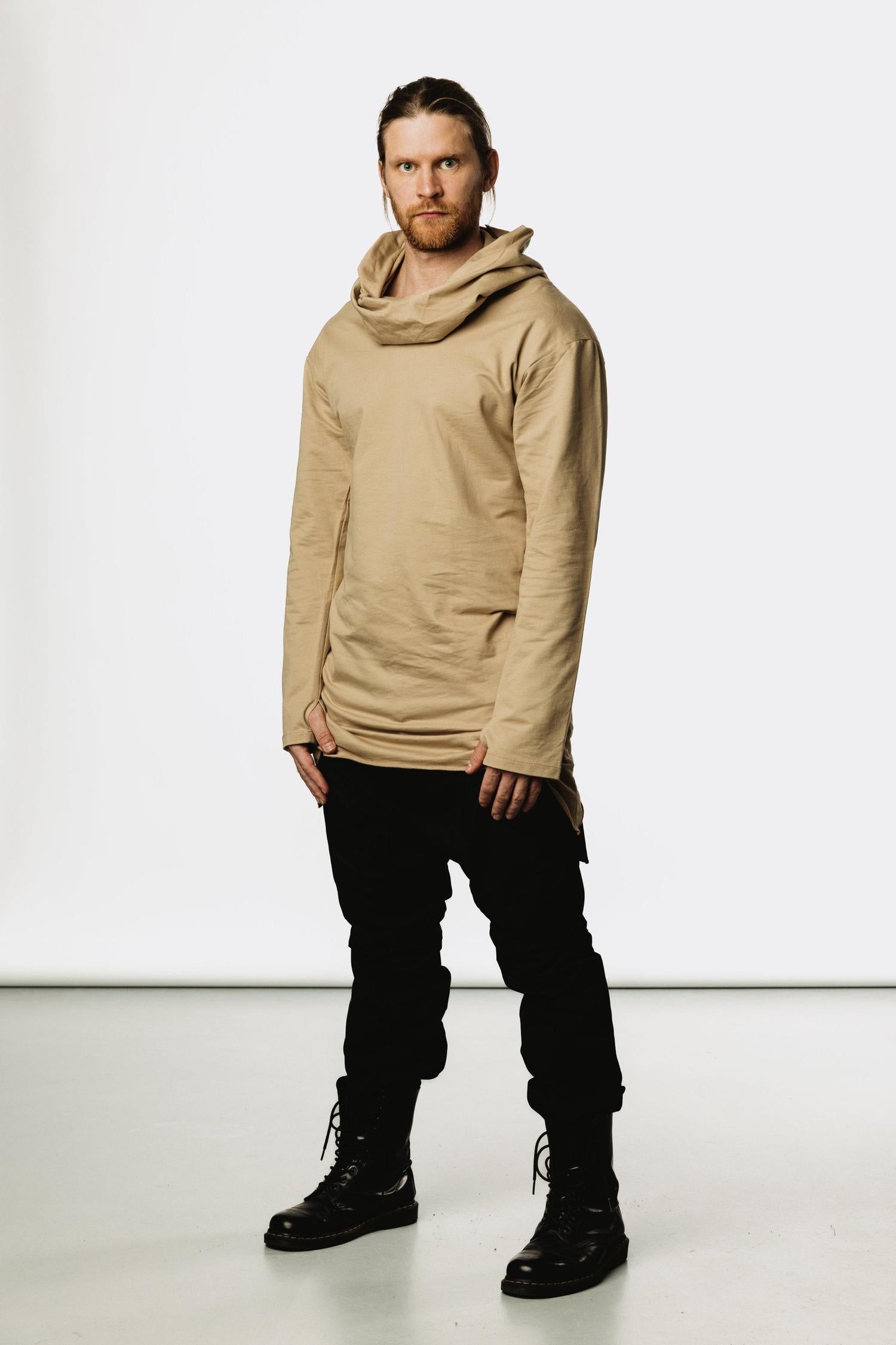 VALO Design Clothing Hoodies ILTA - An oversized assassin style hoodie with asymmetric cut, making the hoodie longer from both sides