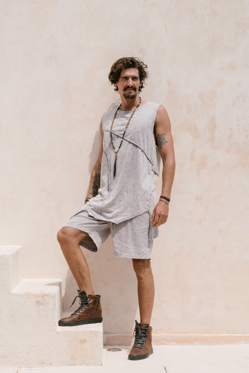 KELO SHORTS - Light Stonewashed Cotton Shorts