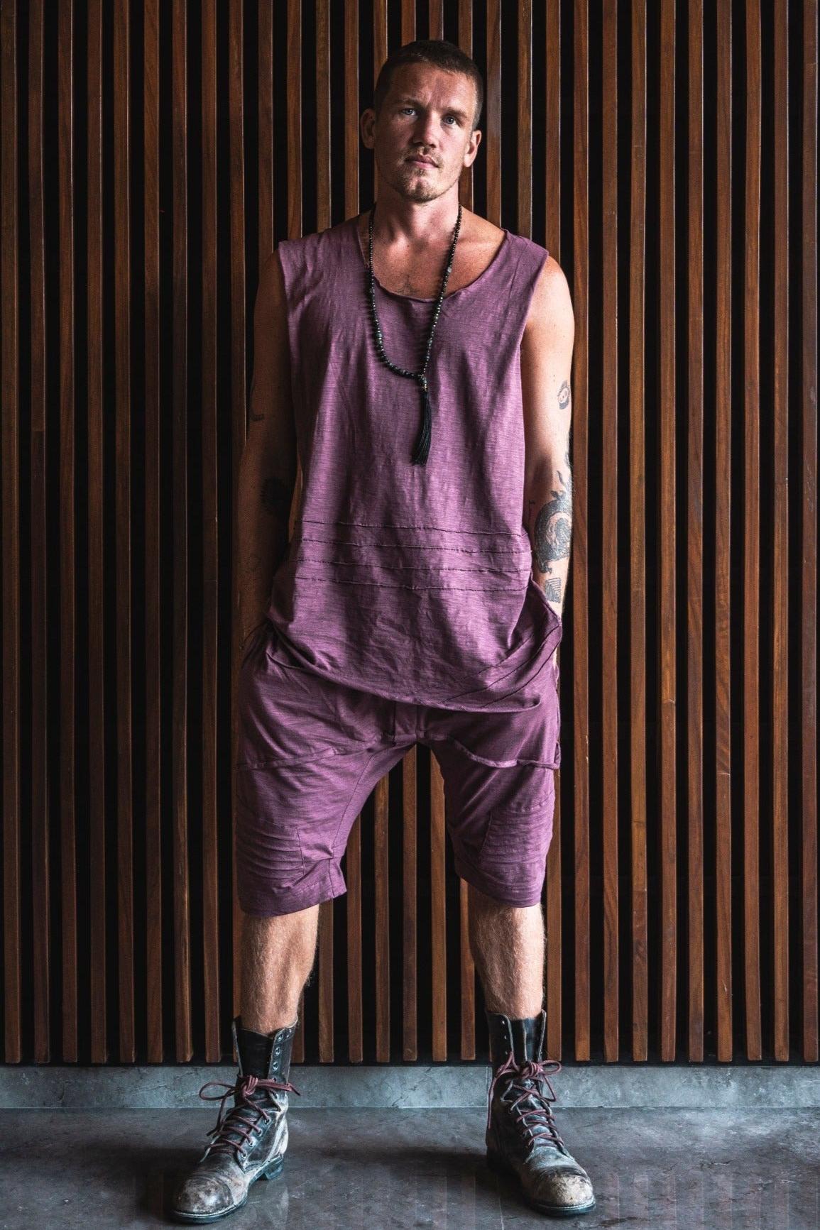 VALO Design Clothing Shirts KIVI VEST - A loose fit sleeveless tank top shirt with asymmetric cut and stitch work details