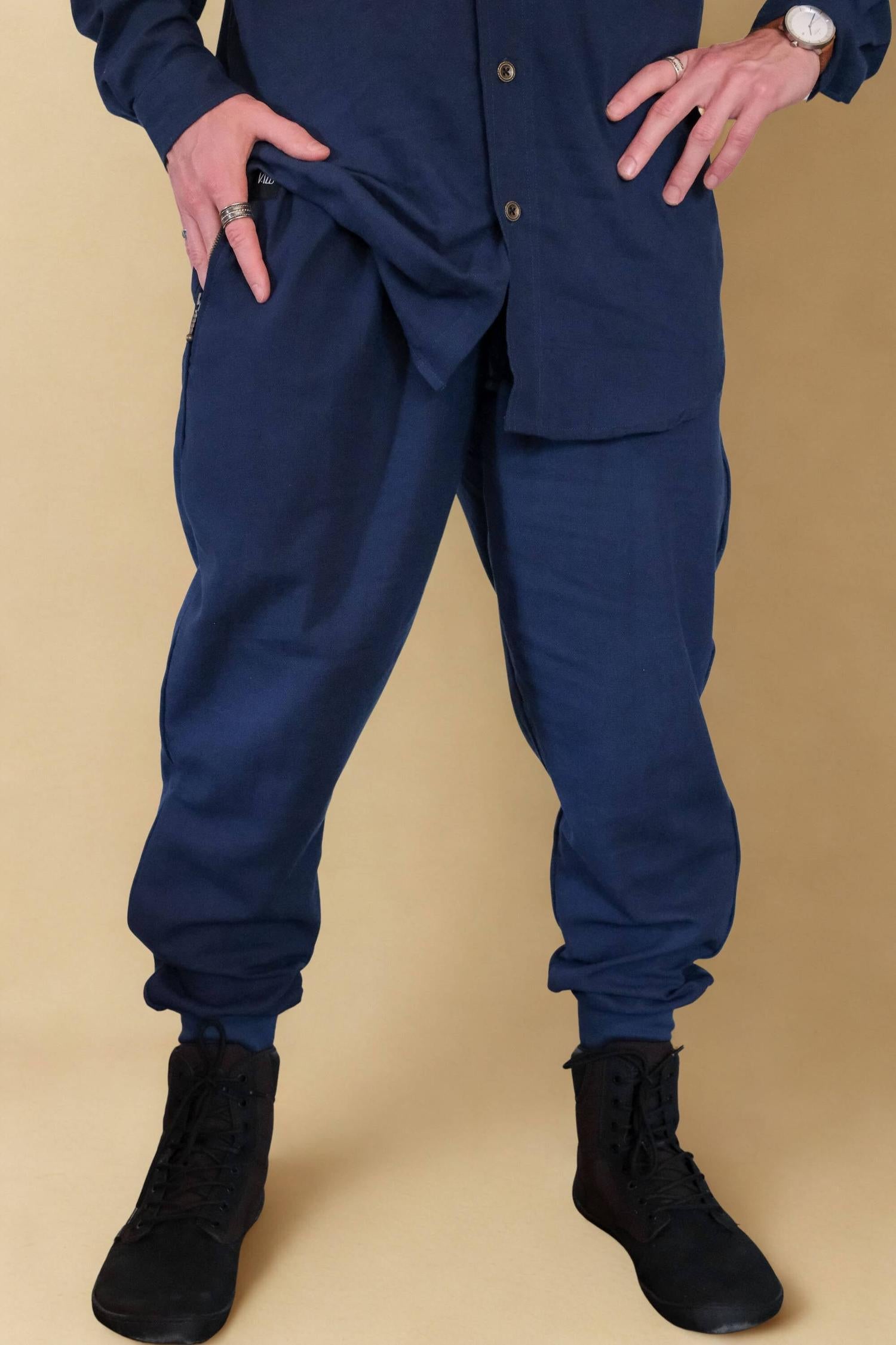 KOKO Outfit Navy Blue - Oriental Linen Shirt & Pants