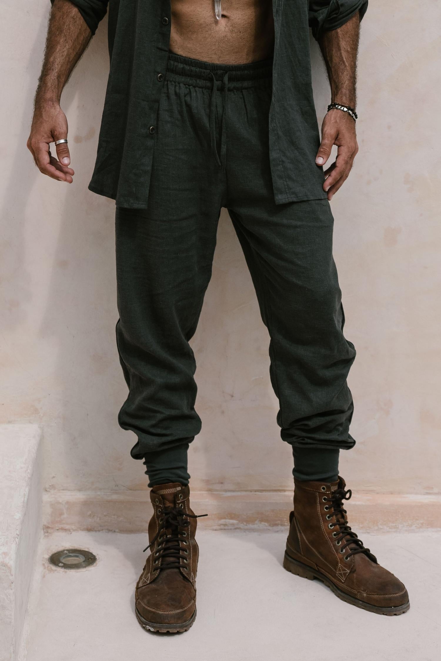 KOKO Outfit Grey - Oriental Linen Shirt & Pants