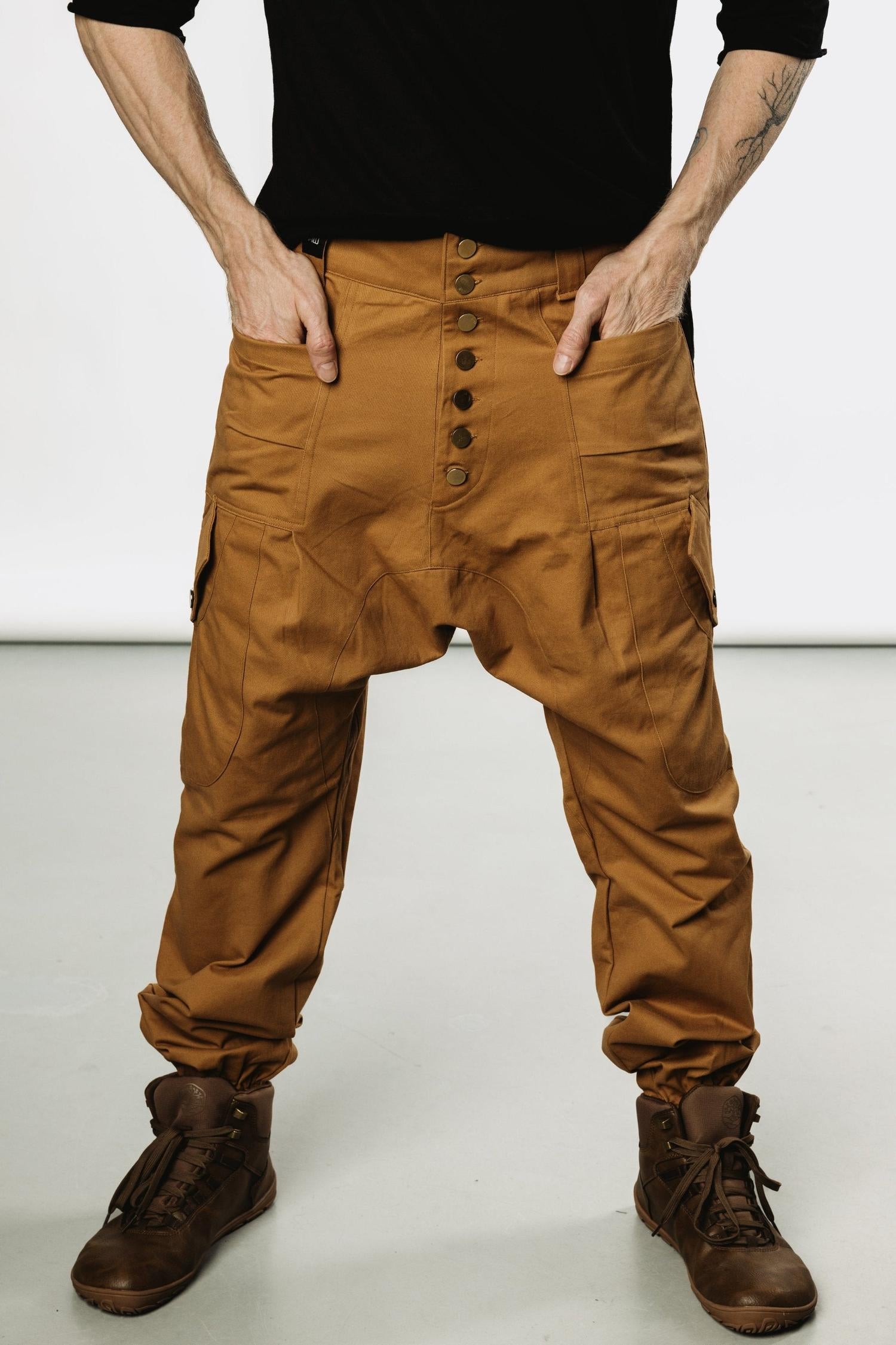 LUONTO - Cargo style baggy drop crotch harem pants