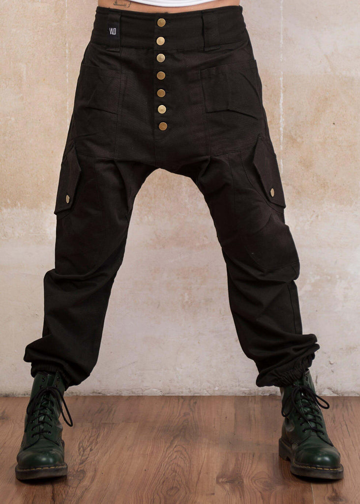VALOdesigns Pants Black / S/M LUONTO - Cargo style baggy drop crotch harem pants