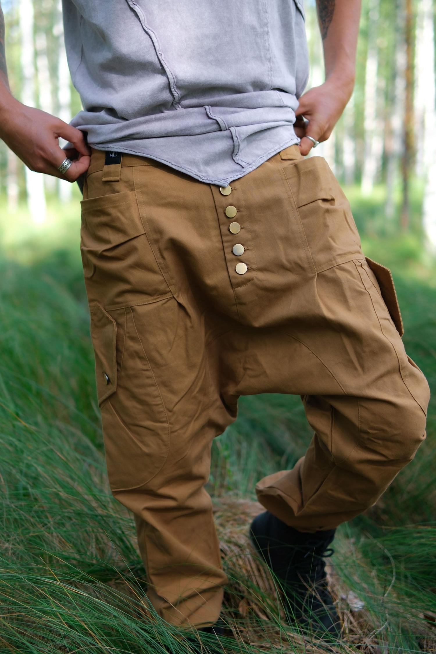 LUONTO - Cargo style baggy drop crotch harem pants