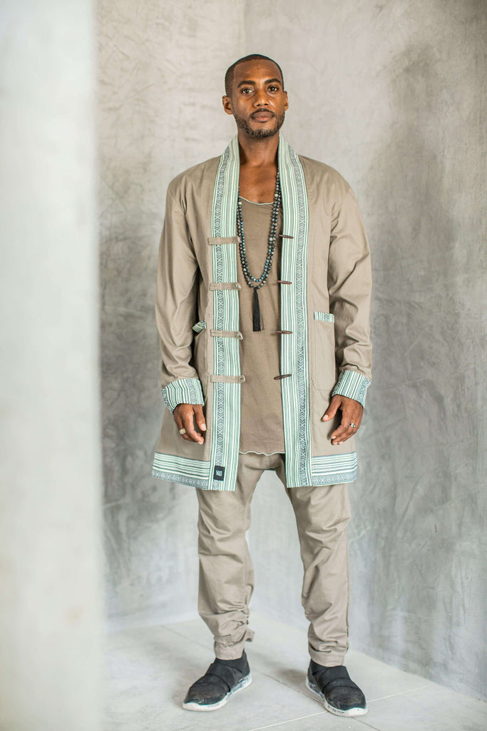 VALOdesigns Jackets NAVAJO - Long sleeve kimono style jacket with tribal detail