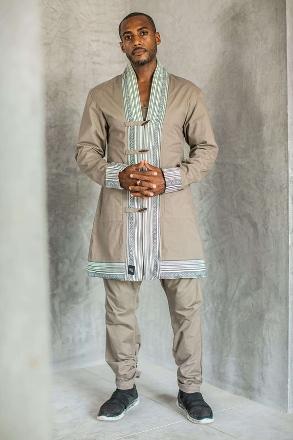 VALOdesigns Jackets NAVAJO - Long sleeve kimono style jacket with tribal detail