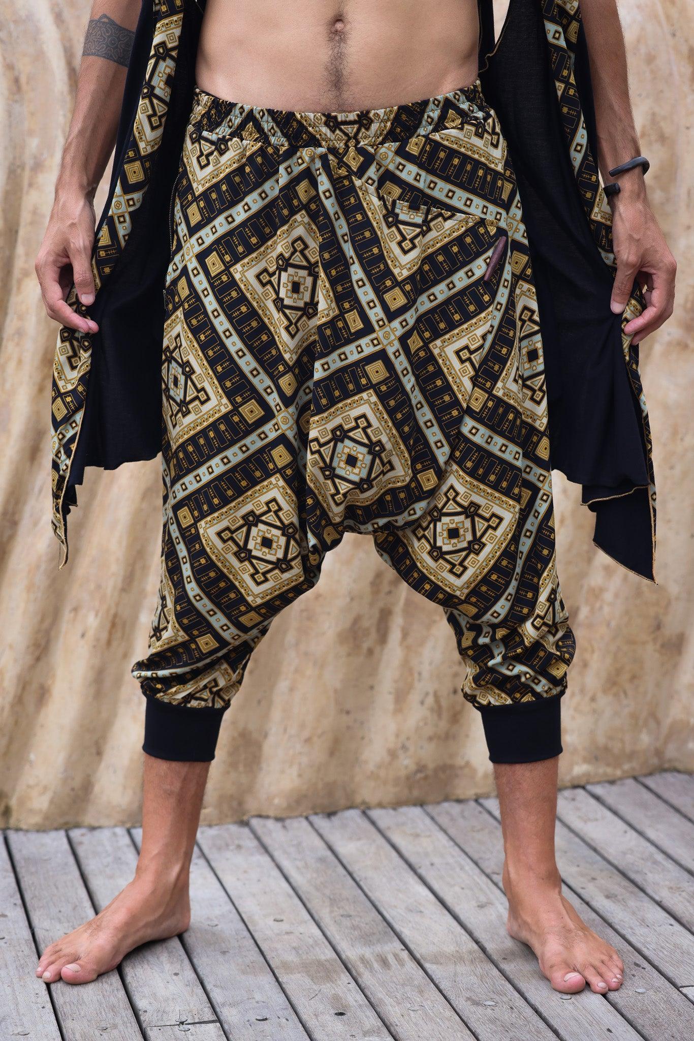 VALO Design Capris NINJA Capri – Ninja-style drop-crotch harem shorts crafted from exceptionally soft, high-quality Tencel fabric. Sustainable, breathable, and made from regenerative trees.