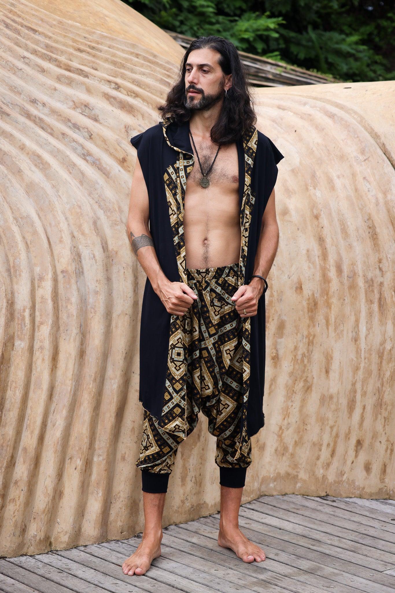 VALO Design Capris NINJA Capri – Ninja-style drop-crotch harem shorts crafted from exceptionally soft, high-quality Tencel fabric. Sustainable, breathable, and made from regenerative trees.