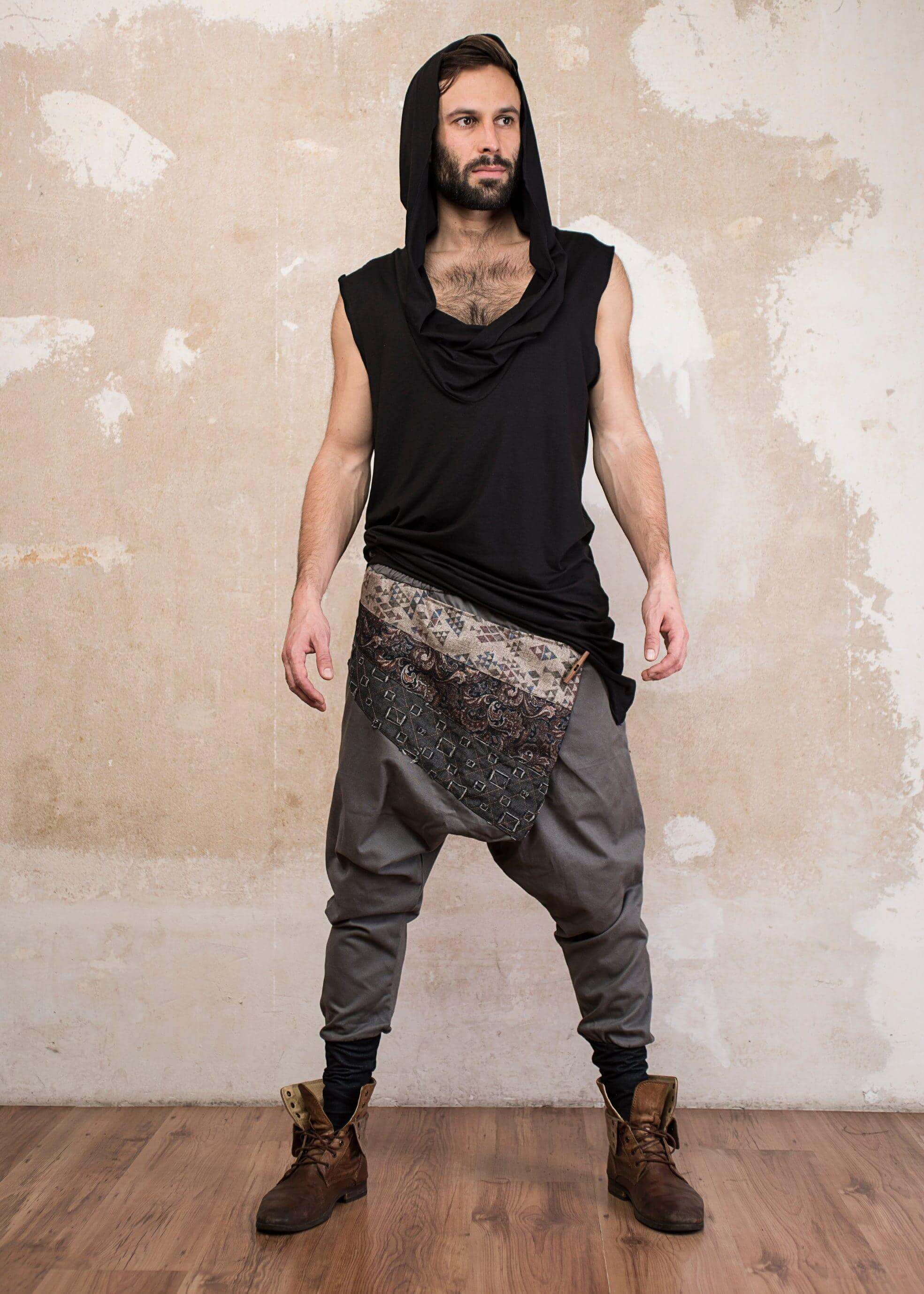 VALOdesigns Pants Charcoal / XS/S Ninja Warrior - Impressive drop crotch harem pants with unique tribal patterns