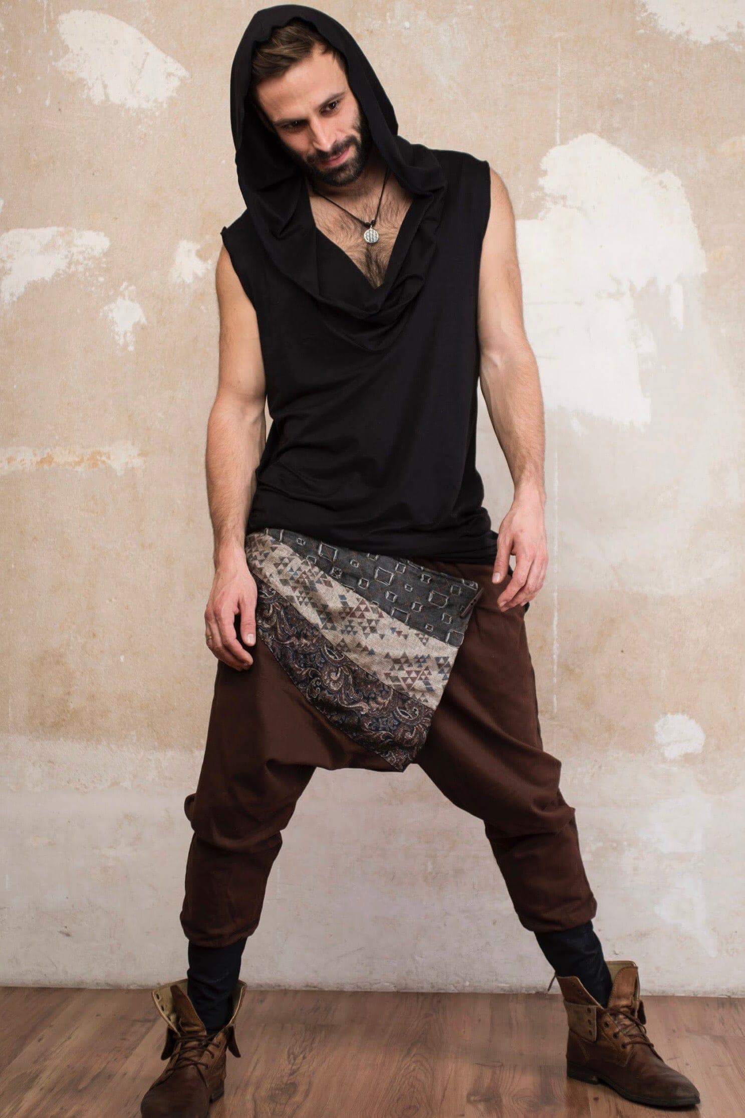 VALOdesigns Pants Brown / XS/S Ninja Warrior - Impressive drop crotch harem pants with unique tribal patterns