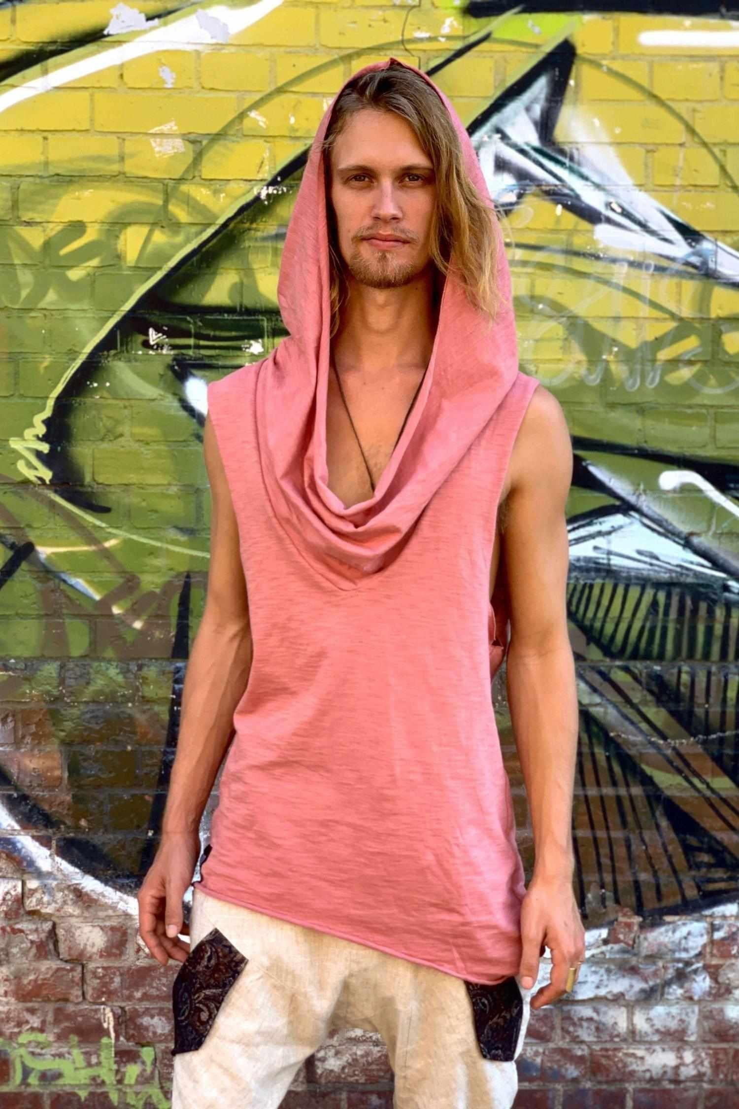 VALO Design Hoodies NOMAD – Light and breathable cowl neck ninja-assassin-style sleeveless hooded tee, crafted from organic cotton