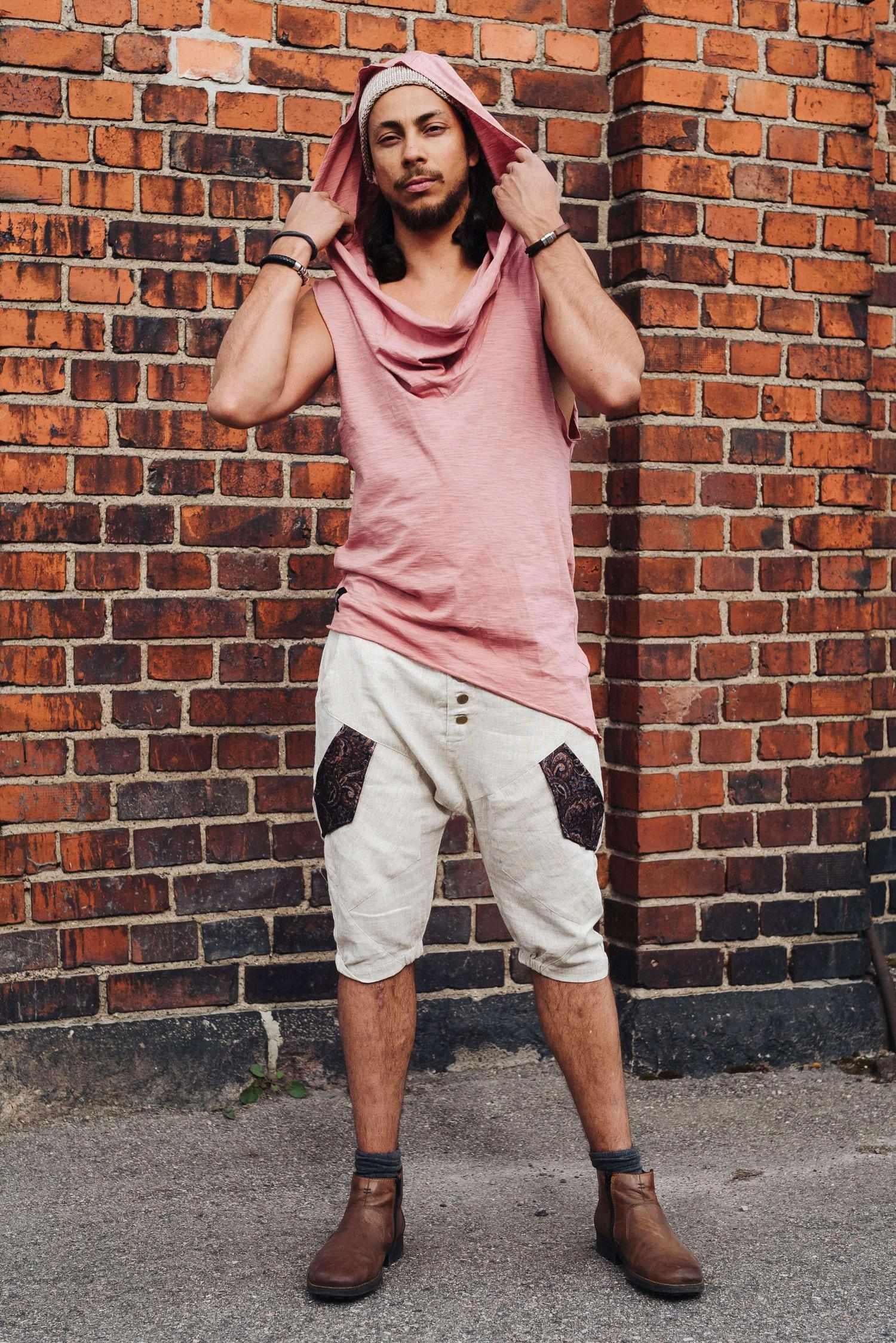 VALO Design Hoodies NOMAD – Light and breathable cowl neck ninja-assassin-style sleeveless hooded tee, crafted from organic cotton